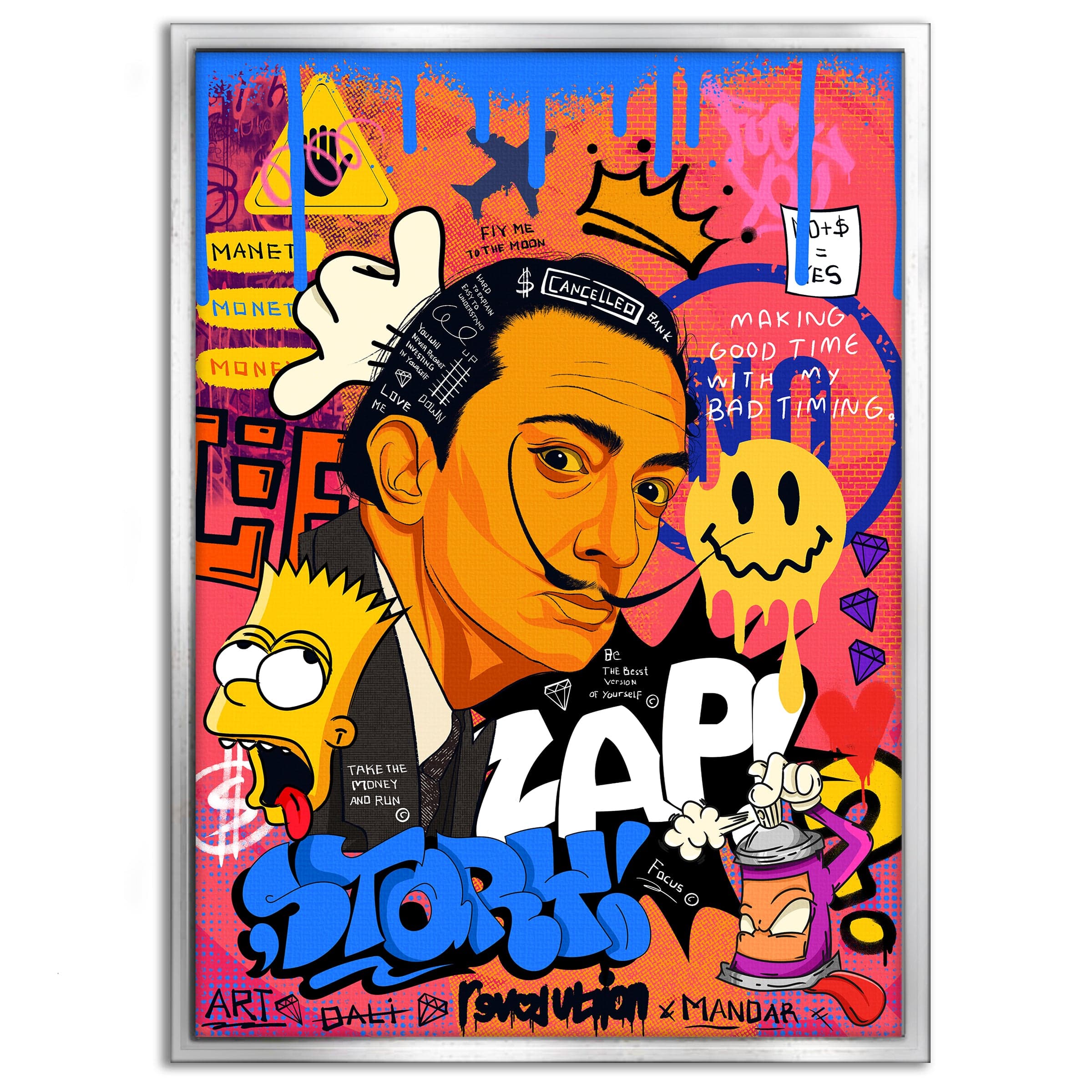 King Dali - Leinwandbild Pop Art Mildwords Canvas