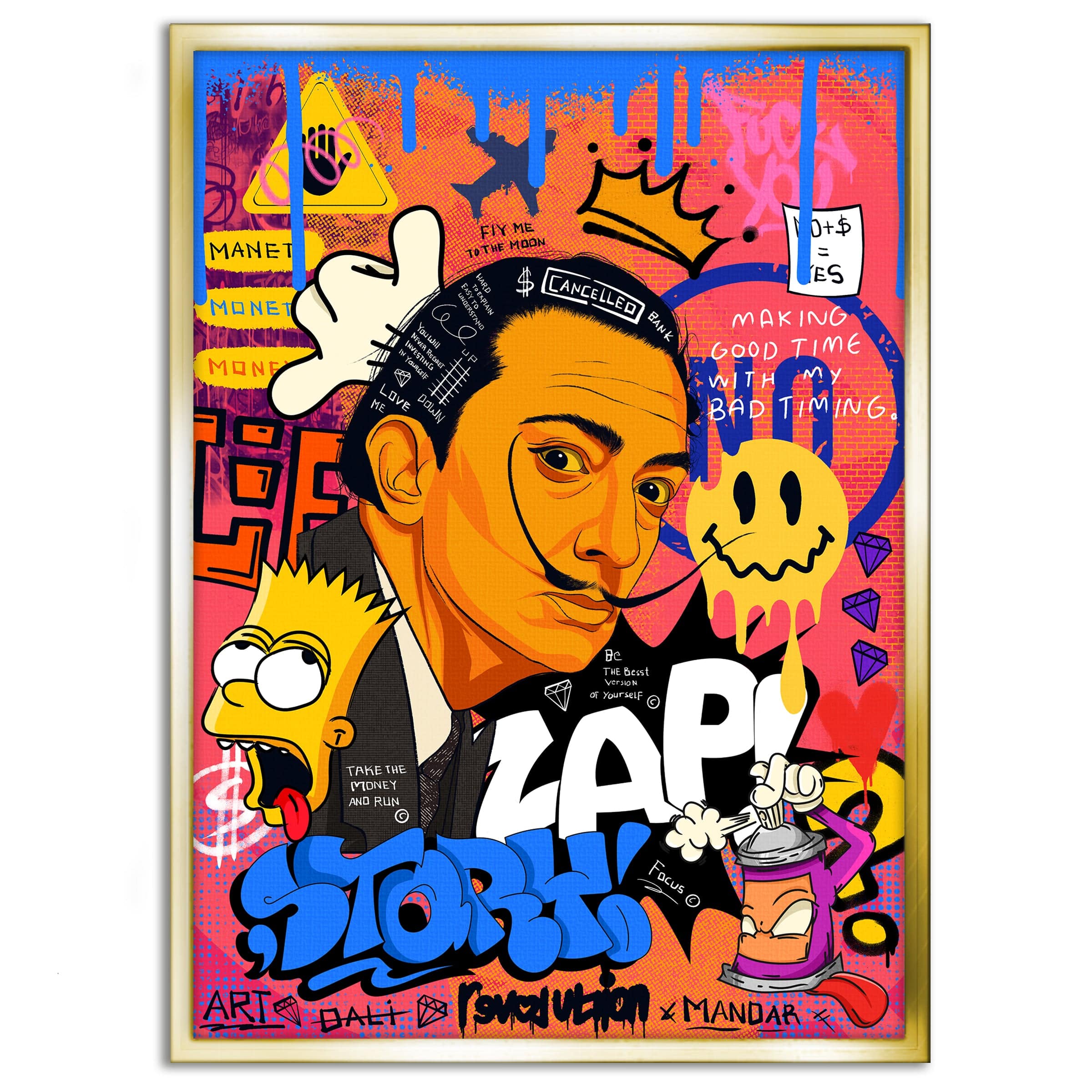 King Dali - Leinwandbild Pop Art Mildwords Canvas