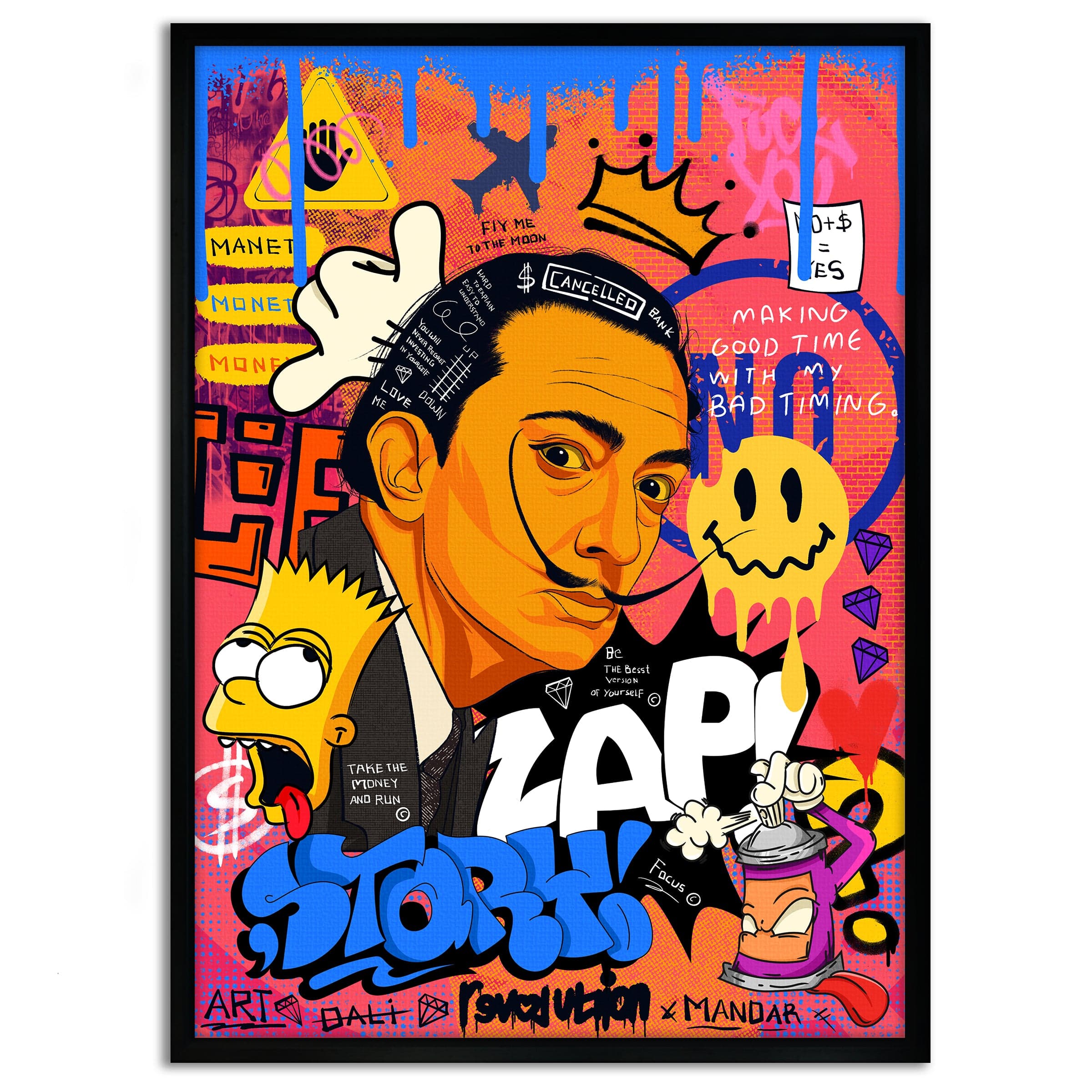 King Dali - Leinwandbild Pop Art Mildwords Canvas