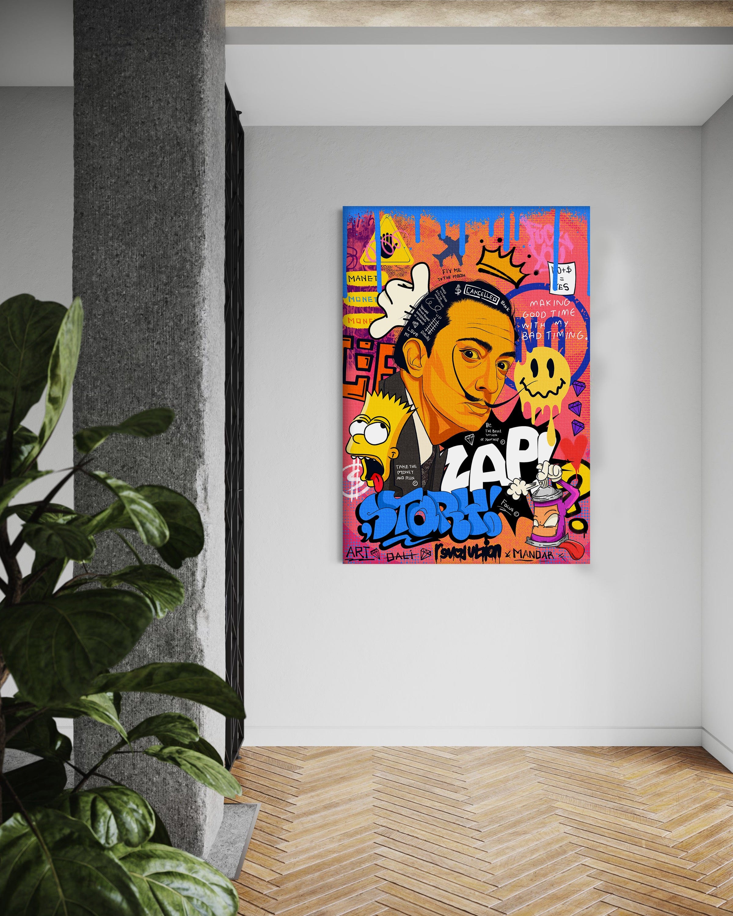 King Dali - Leinwandbild Pop Art Mildwords Canvas