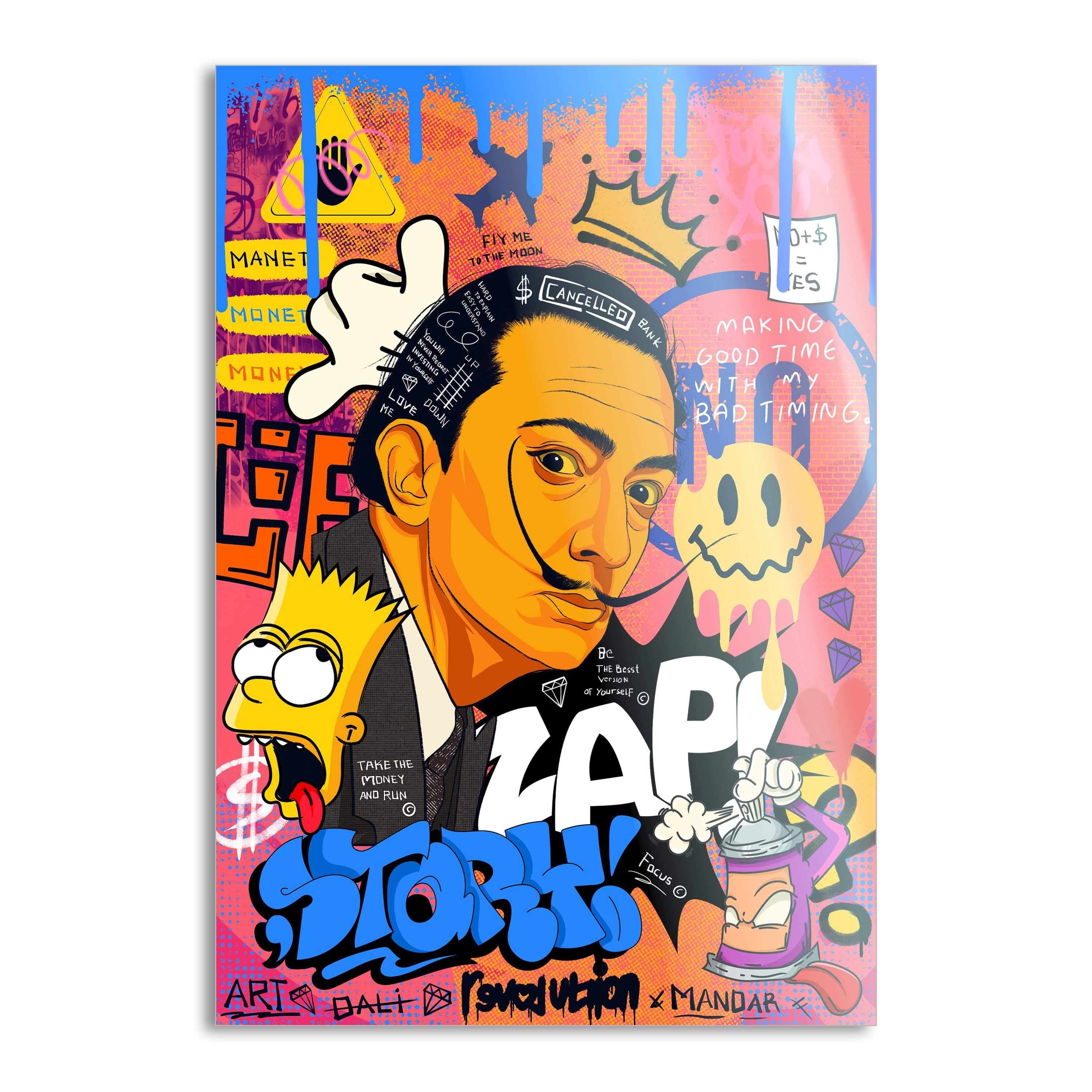 King Dali - Leinwandbild Pop Art Mildwords Canvas