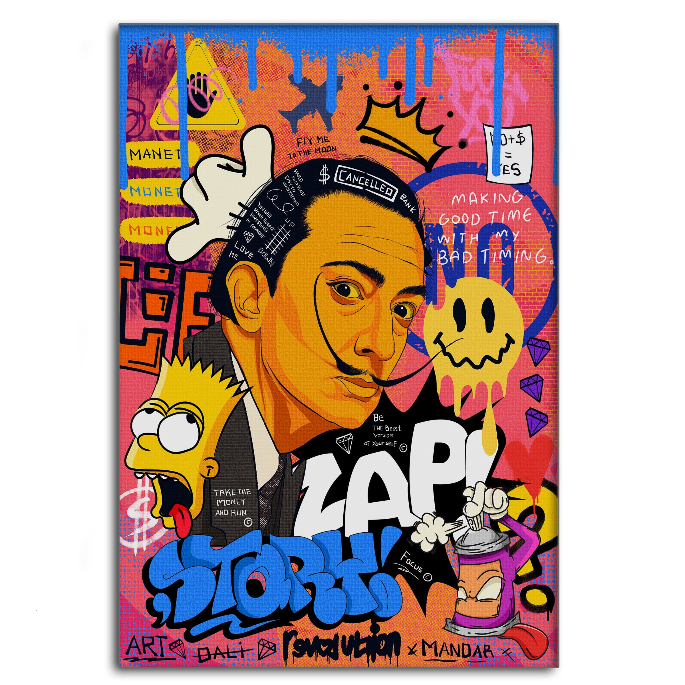 King Dali - Leinwandbild Pop Art Mildwords Canvas