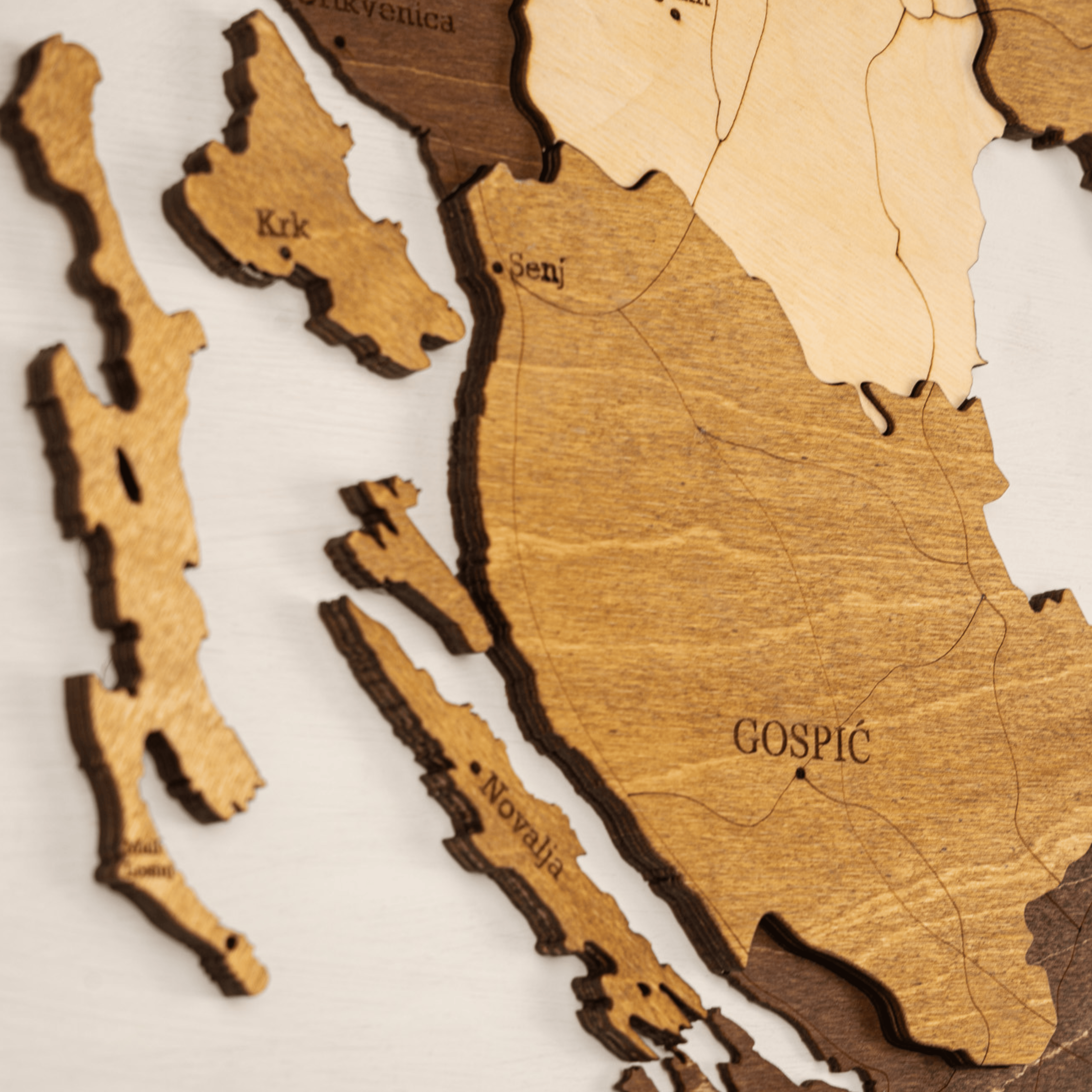 Kroatien 3D Holzkarte The5thFlavour 3D Wooden Country Maps