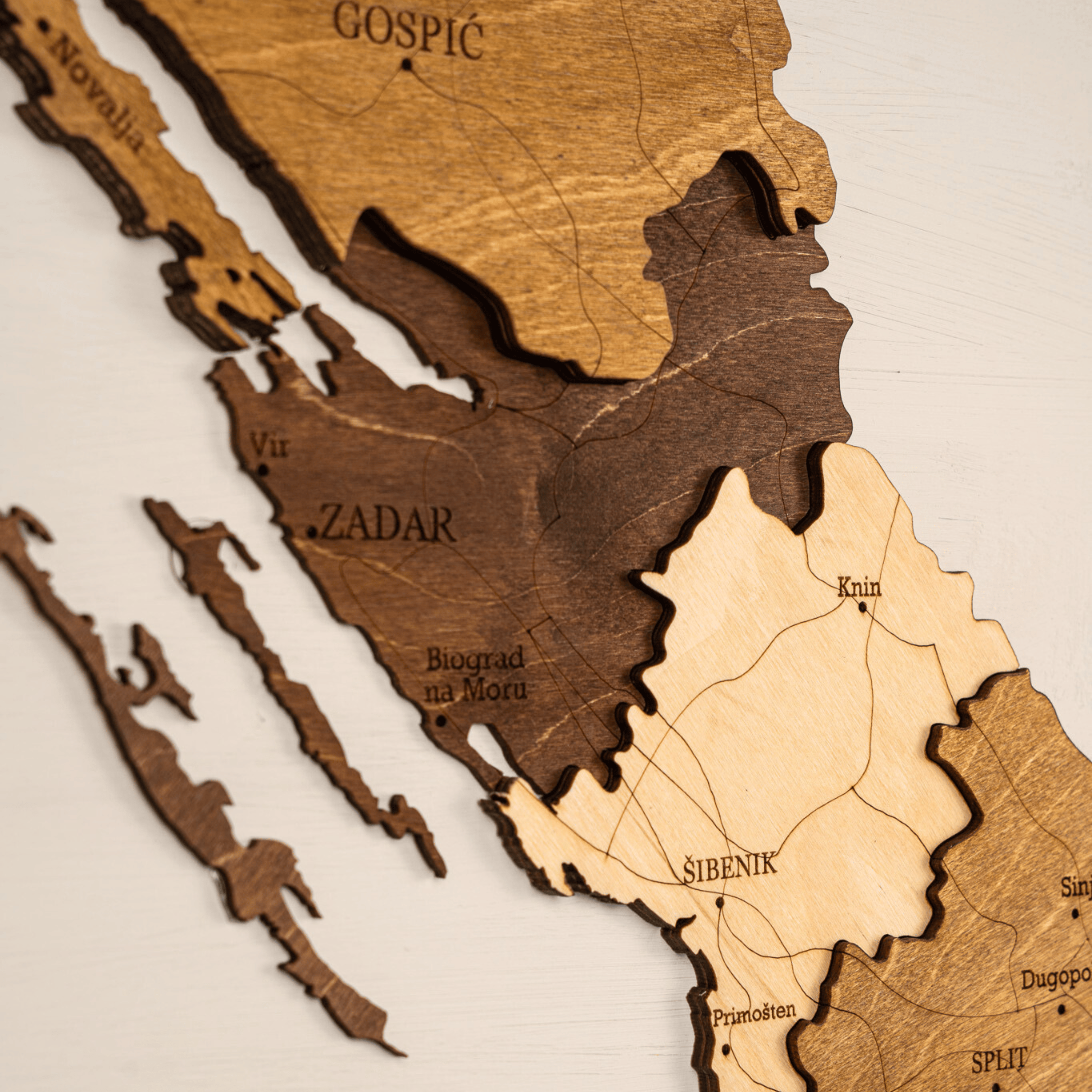 Kroatien 3D Holzkarte The5thFlavour 3D Wooden Country Maps