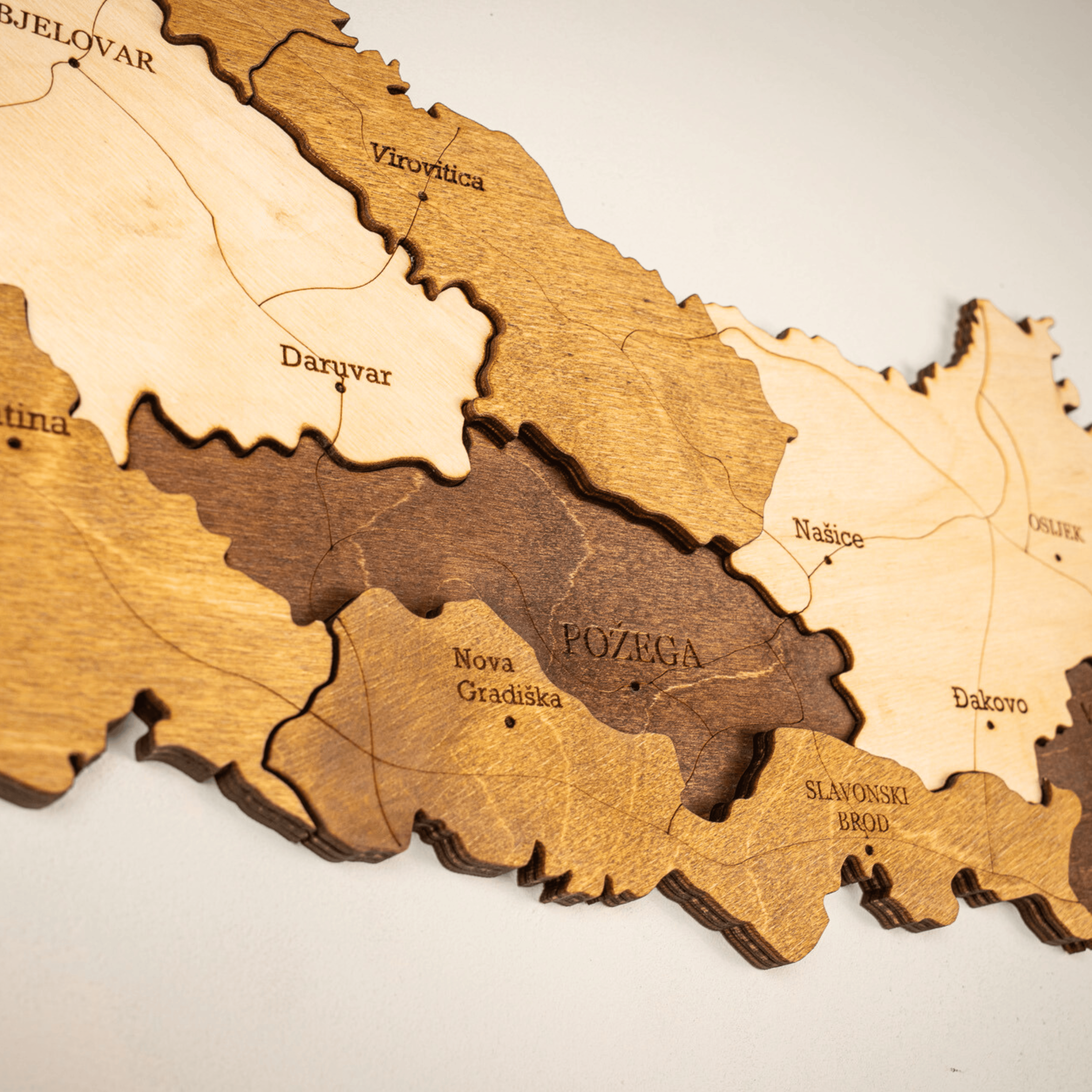 Kroatien 3D Holzkarte The5thFlavour 3D Wooden Country Maps