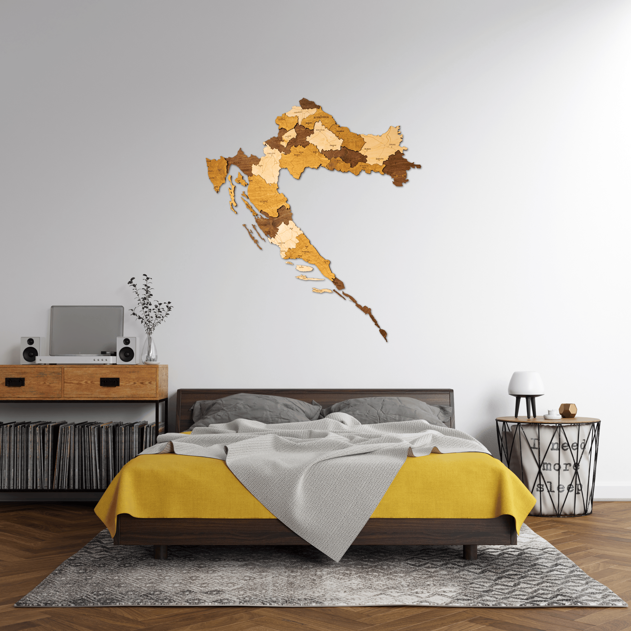 Kroatien 3D Holzkarte The5thFlavour 3D Wooden Country Maps