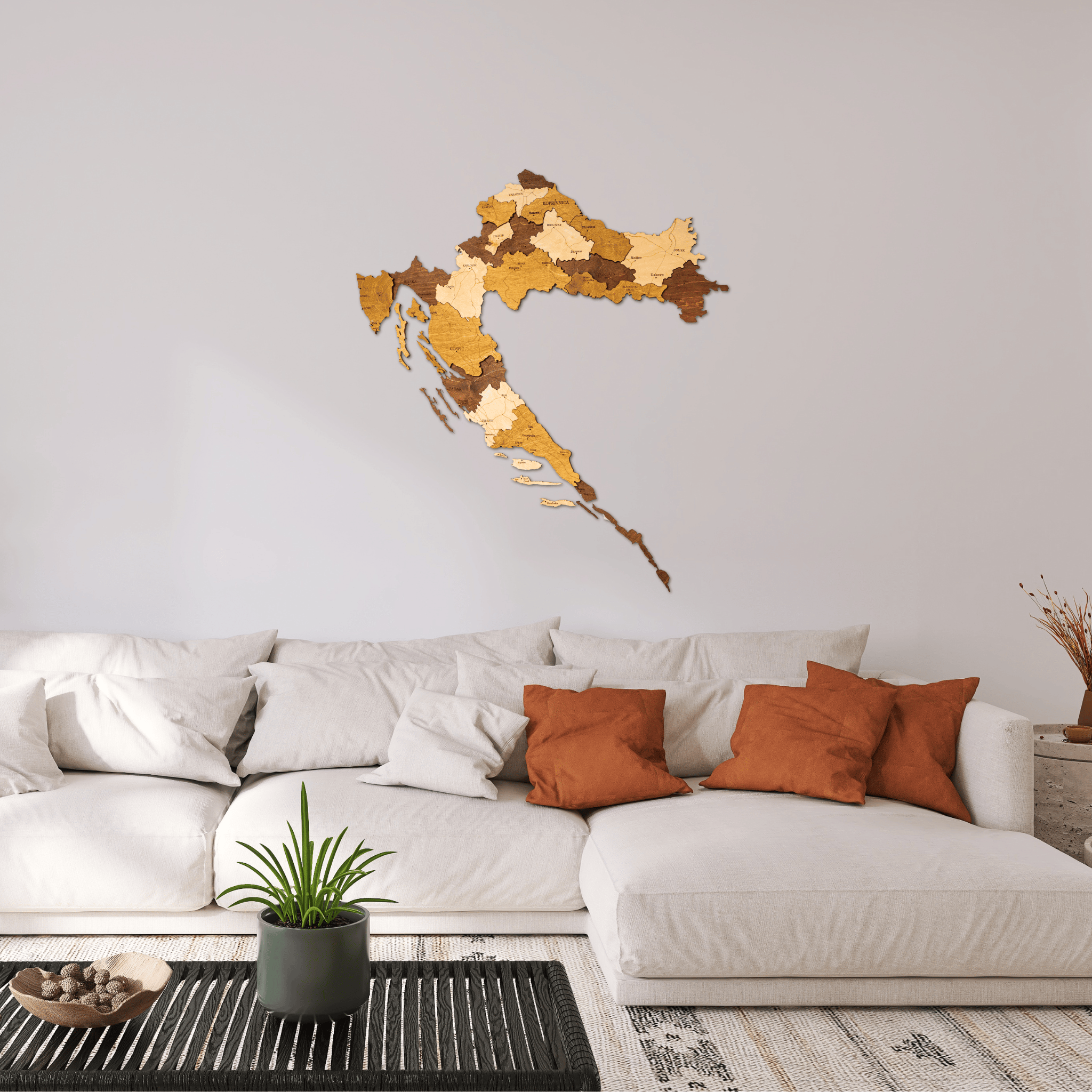 Kroatien 3D Holzkarte The5thFlavour 3D Wooden Country Maps