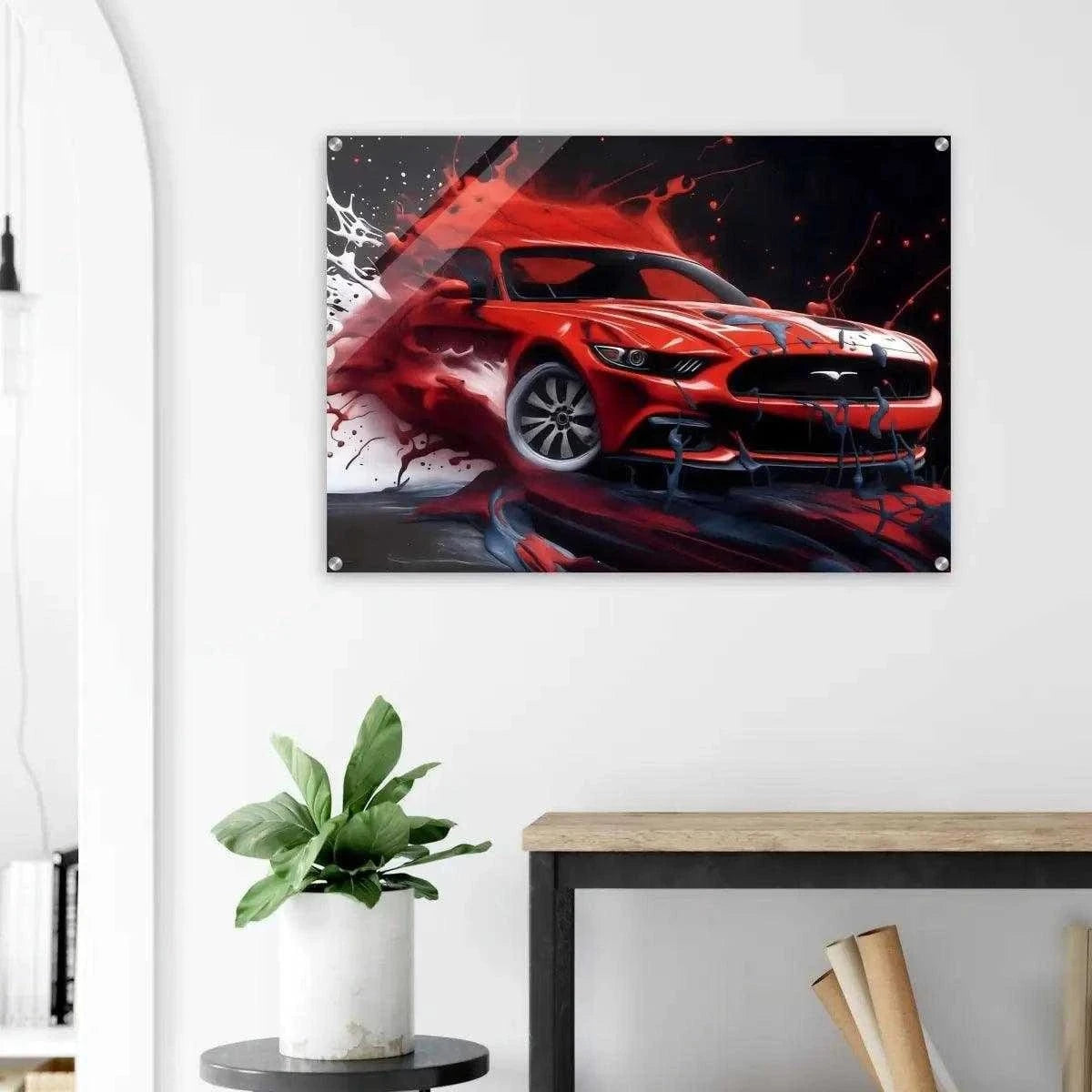 Liquid Mustang - Auto Leinwandbild SimpleCanvas Canvas