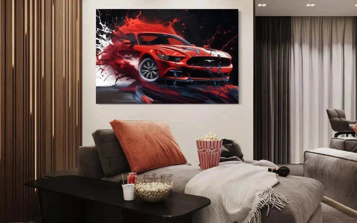 Liquid Mustang - Auto Leinwandbild SimpleCanvas Canvas