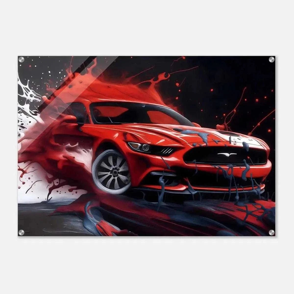 Liquid Mustang - Auto Leinwandbild SimpleCanvas Canvas