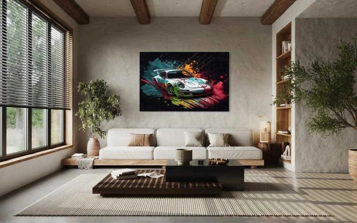 Liquid Porsche - Auto Leinwandbild SimpleCanvas Canvas
