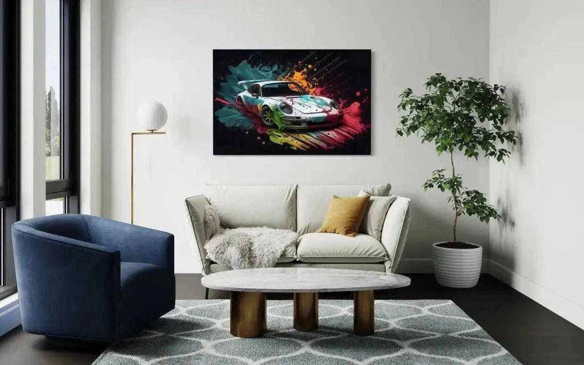 Liquid Porsche - Auto Leinwandbild SimpleCanvas Canvas