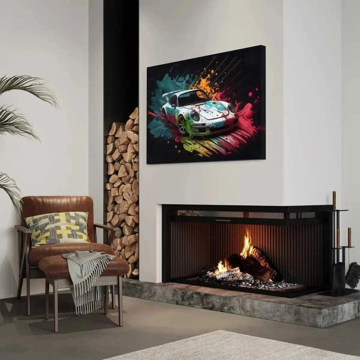 Liquid Porsche - Auto Leinwandbild SimpleCanvas Canvas