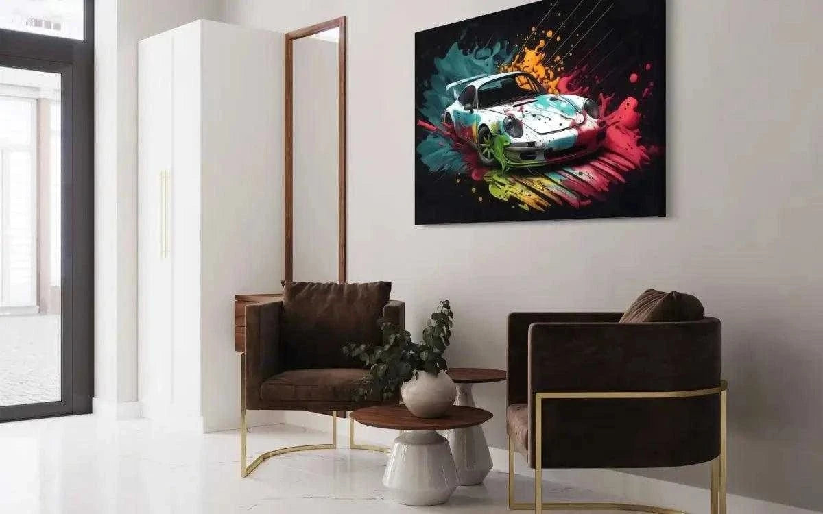 Liquid Porsche - Auto Leinwandbild SimpleCanvas Canvas