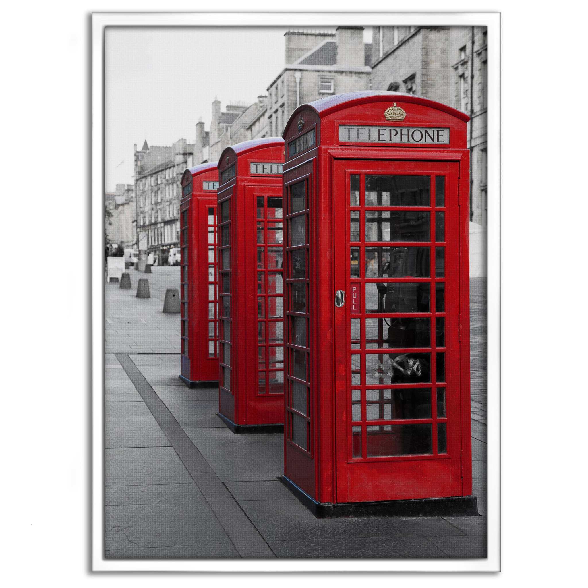 London Telephone Box - Leinwandbild Stadt SimpleCanvas Canvas
