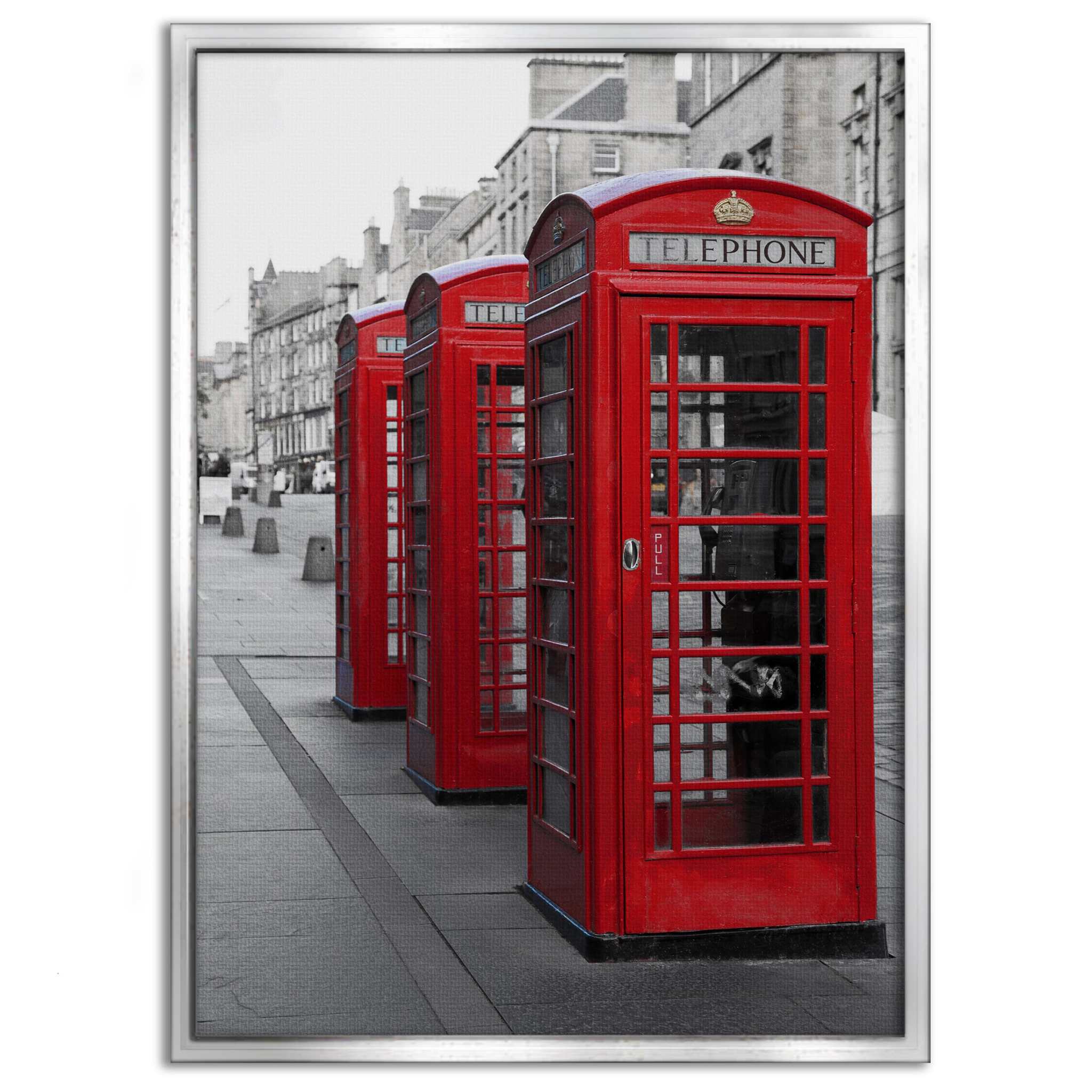 London Telephone Box - Leinwandbild Stadt SimpleCanvas Canvas