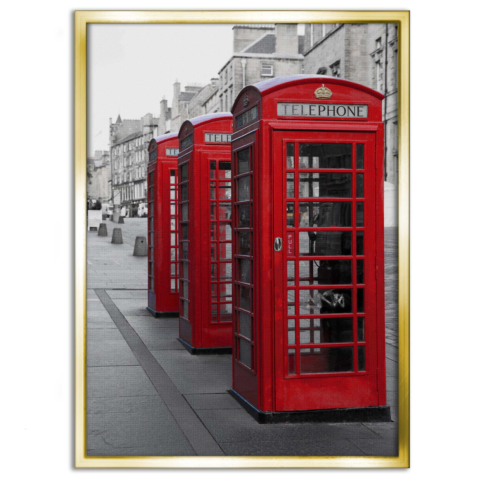 London Telephone Box - Leinwandbild Stadt SimpleCanvas Canvas