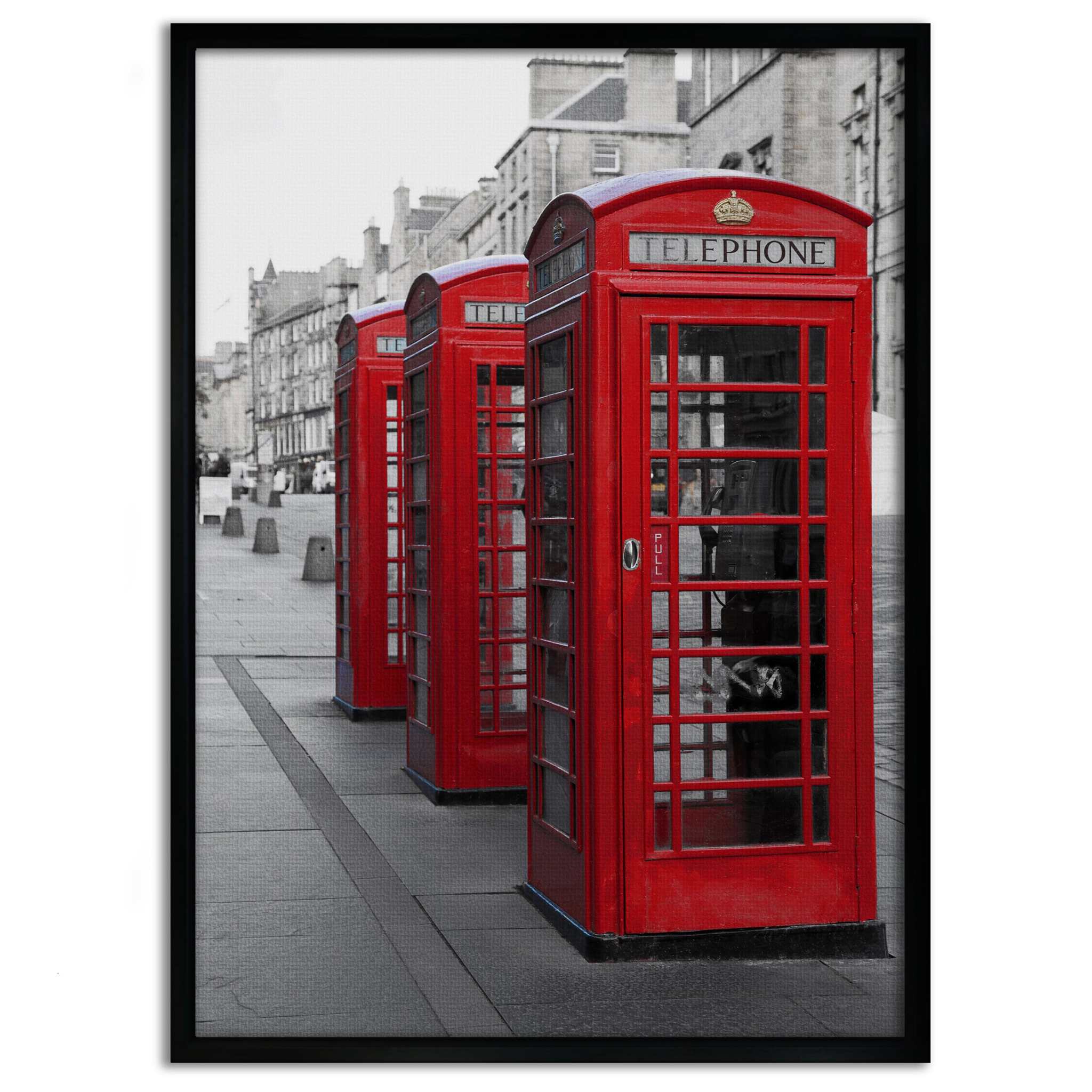 London Telephone Box - Leinwandbild Stadt SimpleCanvas Canvas