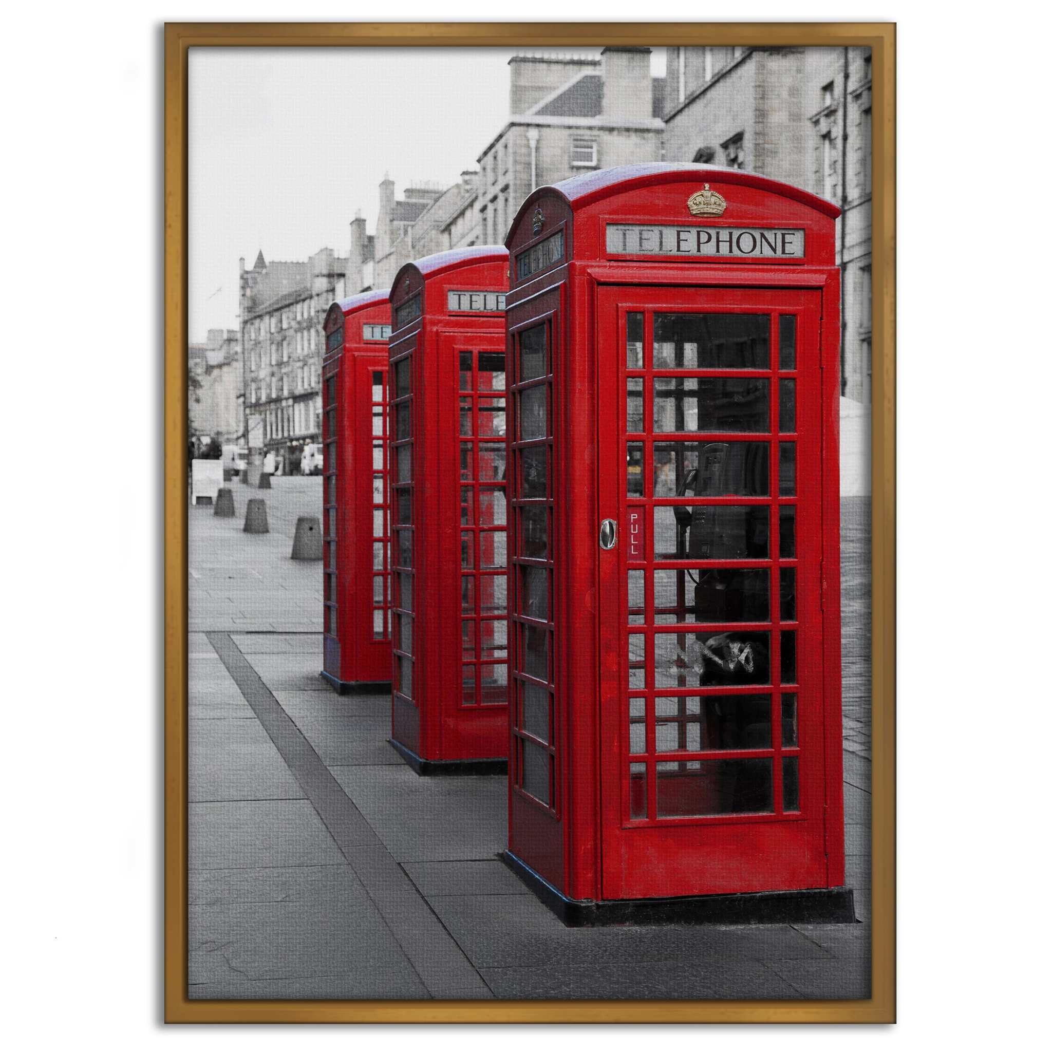 London Telephone Box - Leinwandbild Stadt SimpleCanvas Canvas