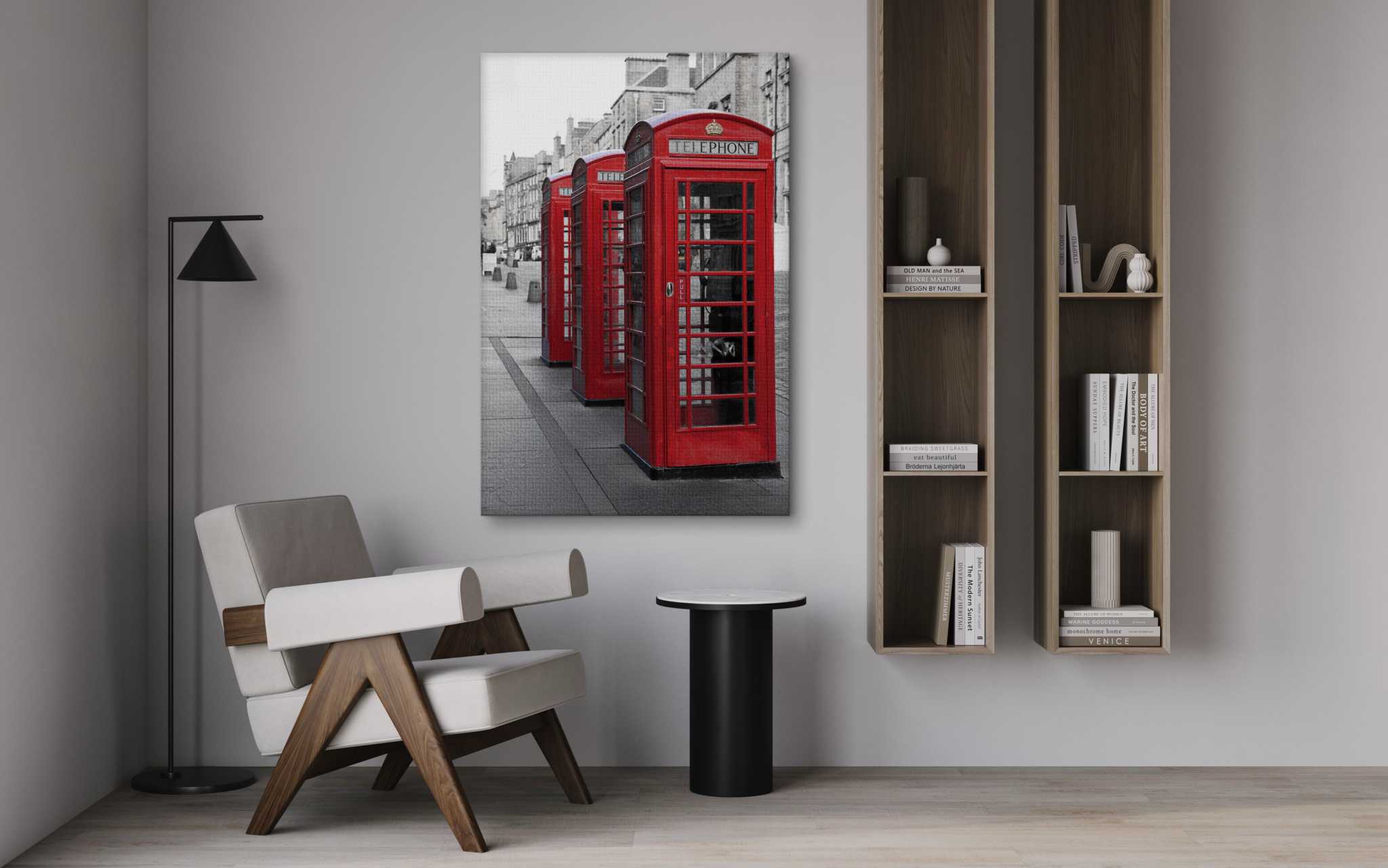 London Telephone Box - Leinwandbild Stadt SimpleCanvas Canvas