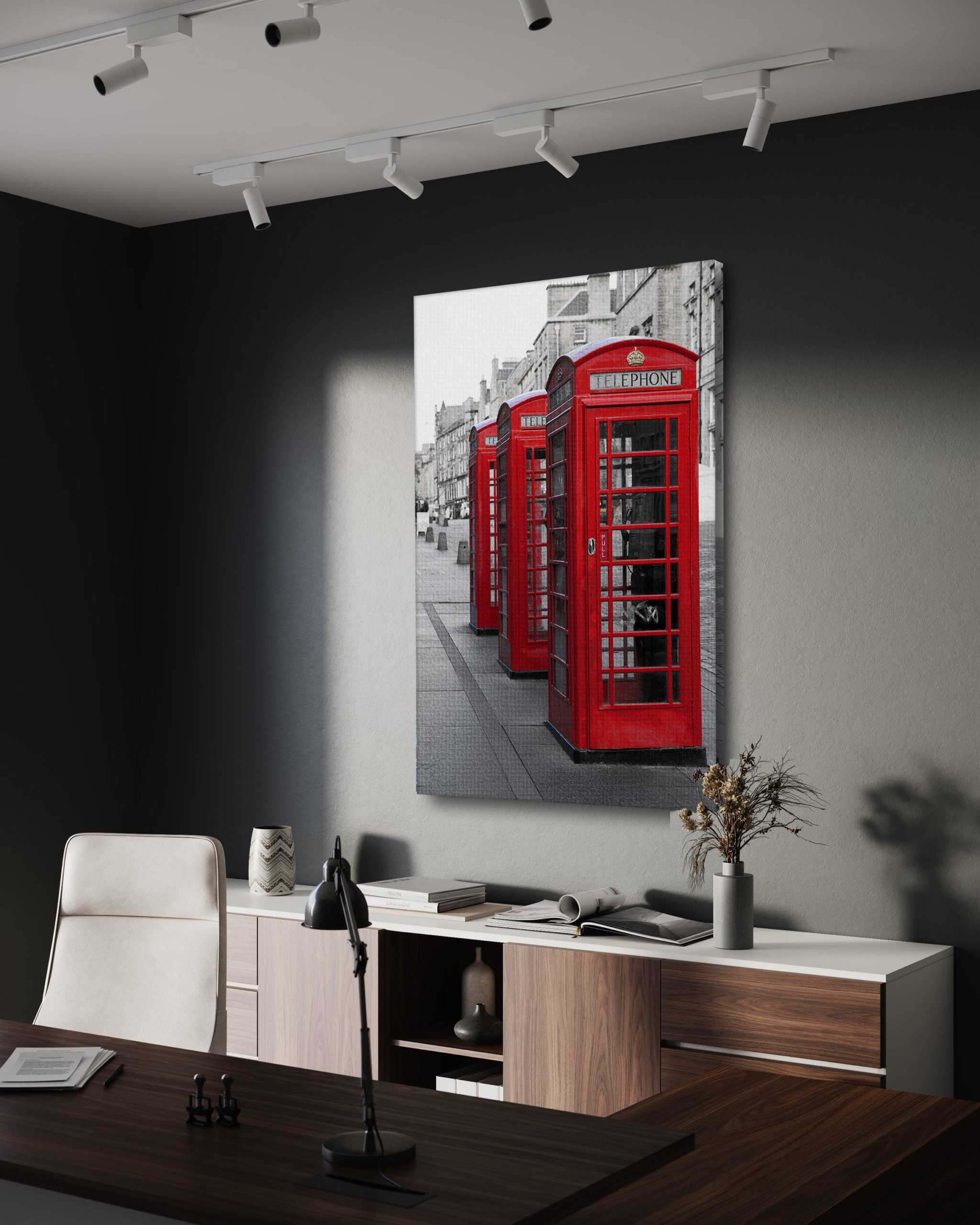 London Telephone Box - Leinwandbild Stadt SimpleCanvas Canvas