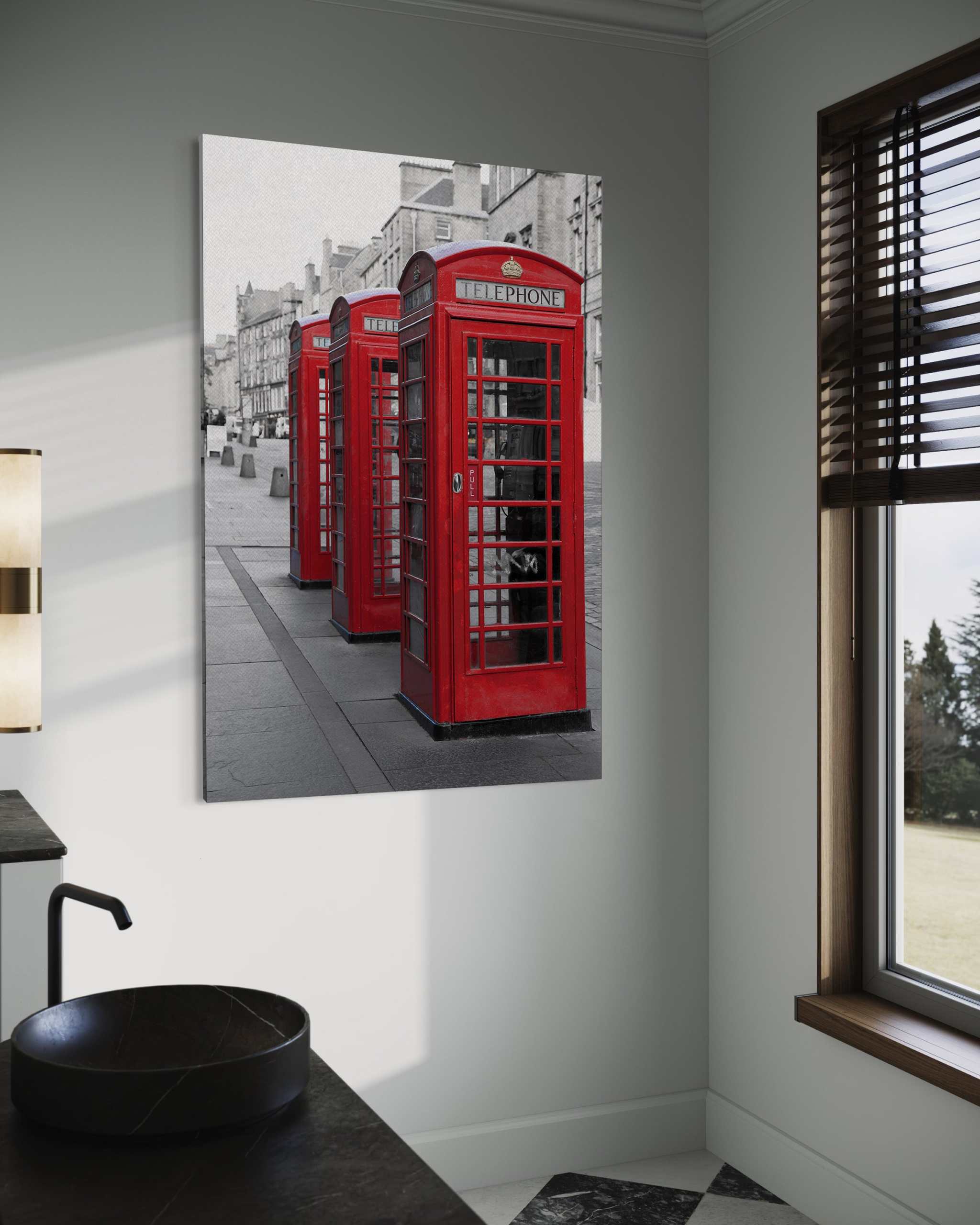 London Telephone Box - Leinwandbild Stadt SimpleCanvas Canvas