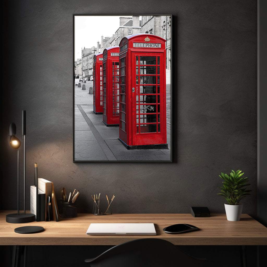 London Telephone Box - Leinwandbild Stadt SimpleCanvas Canvas
