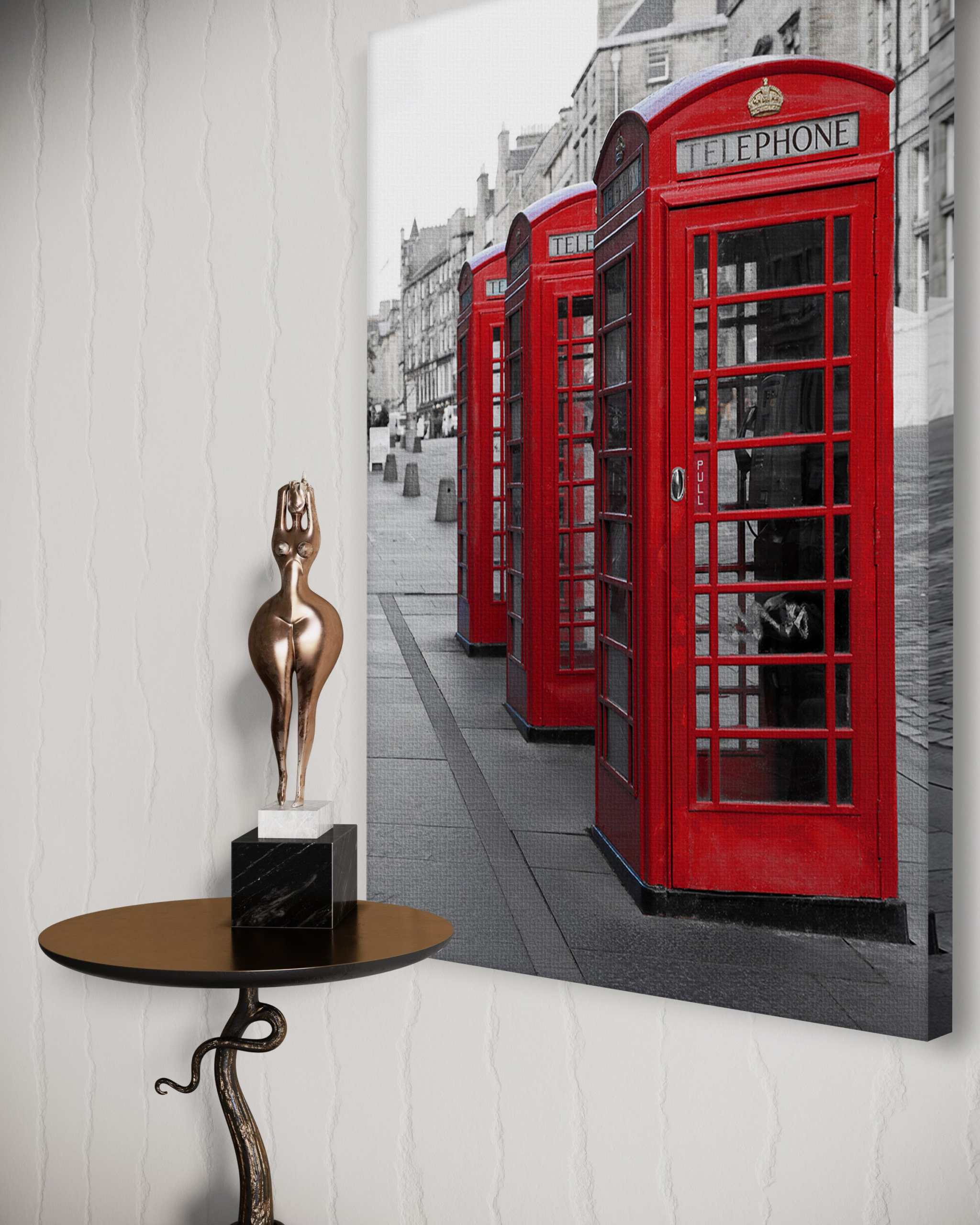 London Telephone Box - Leinwandbild Stadt SimpleCanvas Canvas