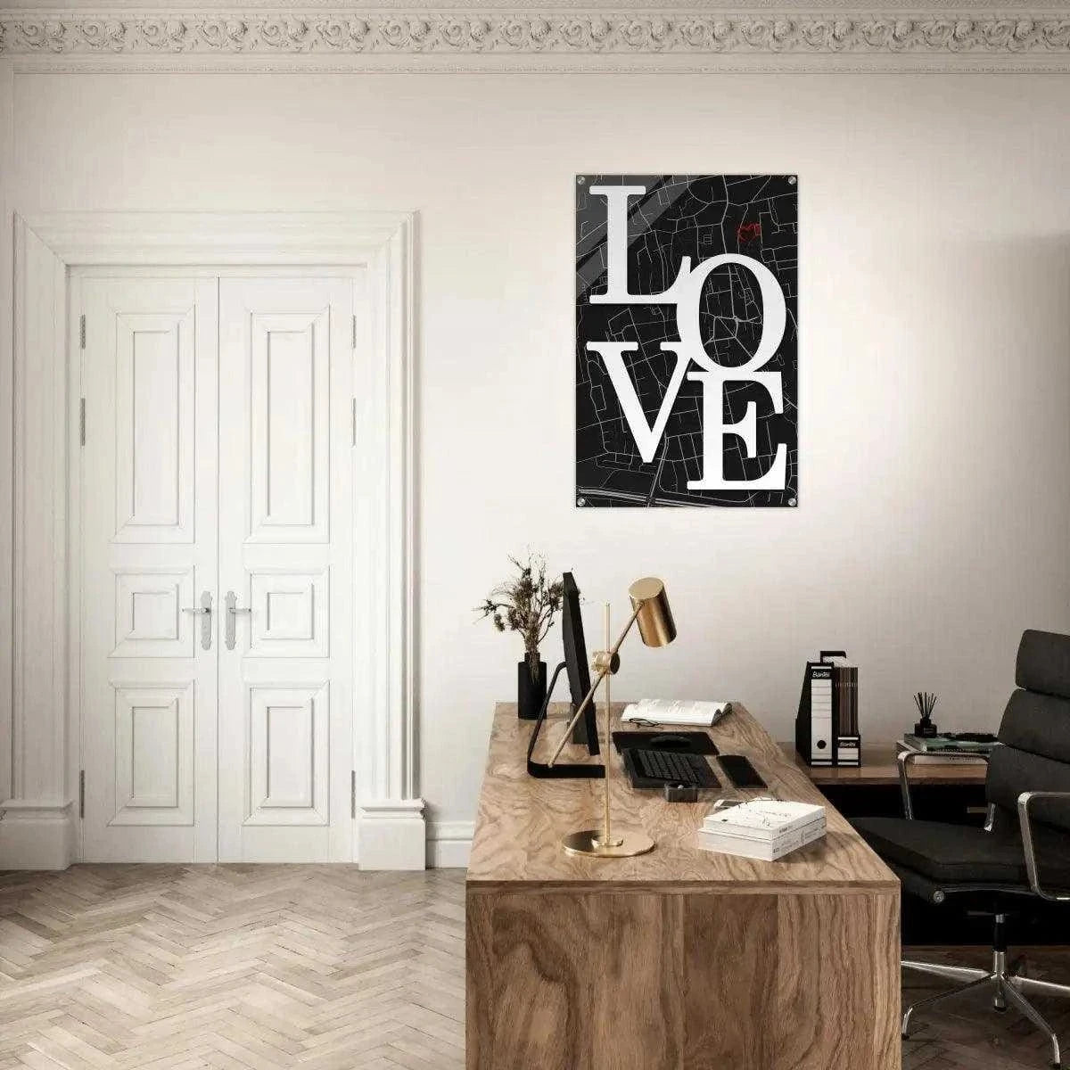 Love Map - Dein gewünschter Standort - Leinwandbild Personalisierbar SimpleCanvas Canvas