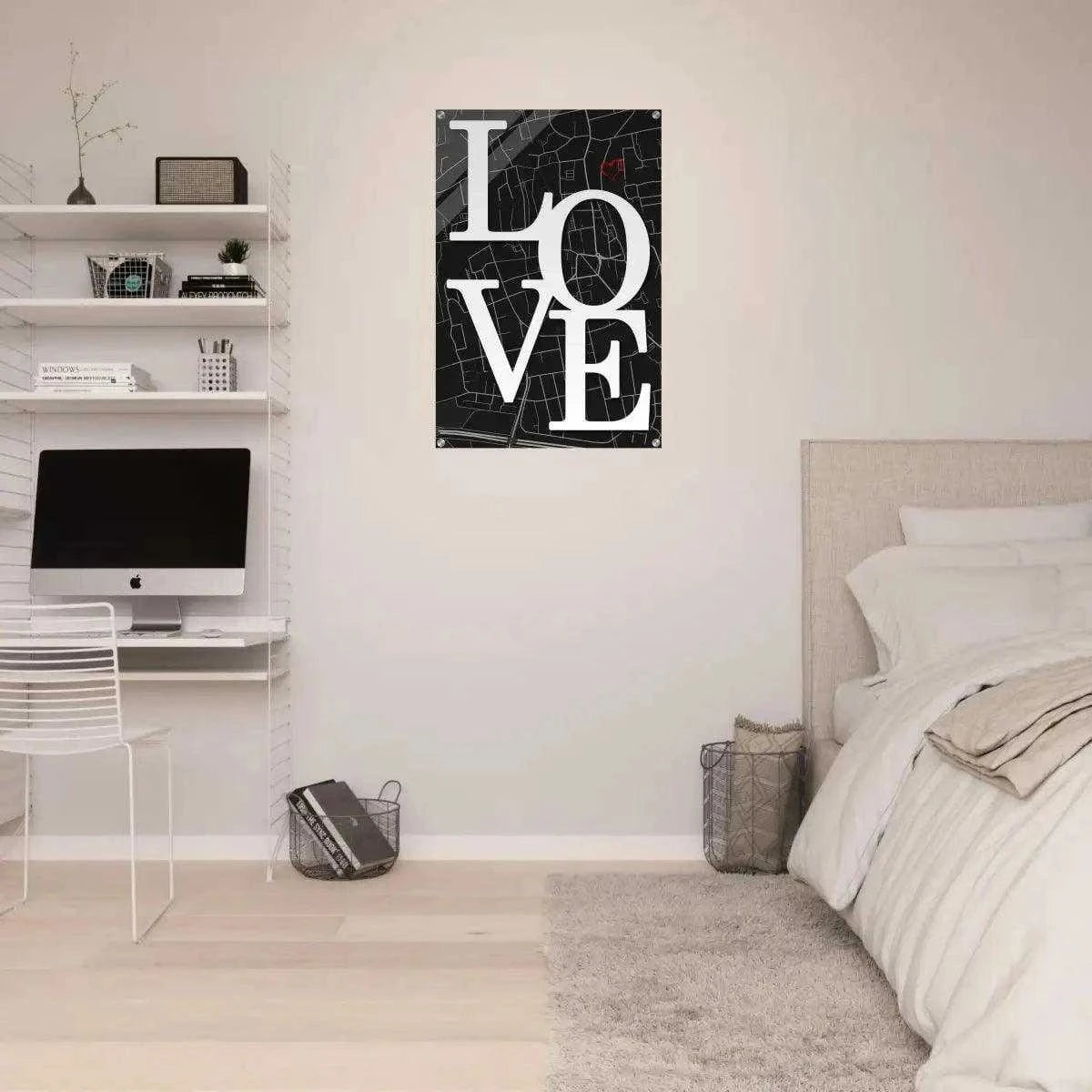 Love Map - Dein gewünschter Standort - Leinwandbild Personalisierbar SimpleCanvas Canvas