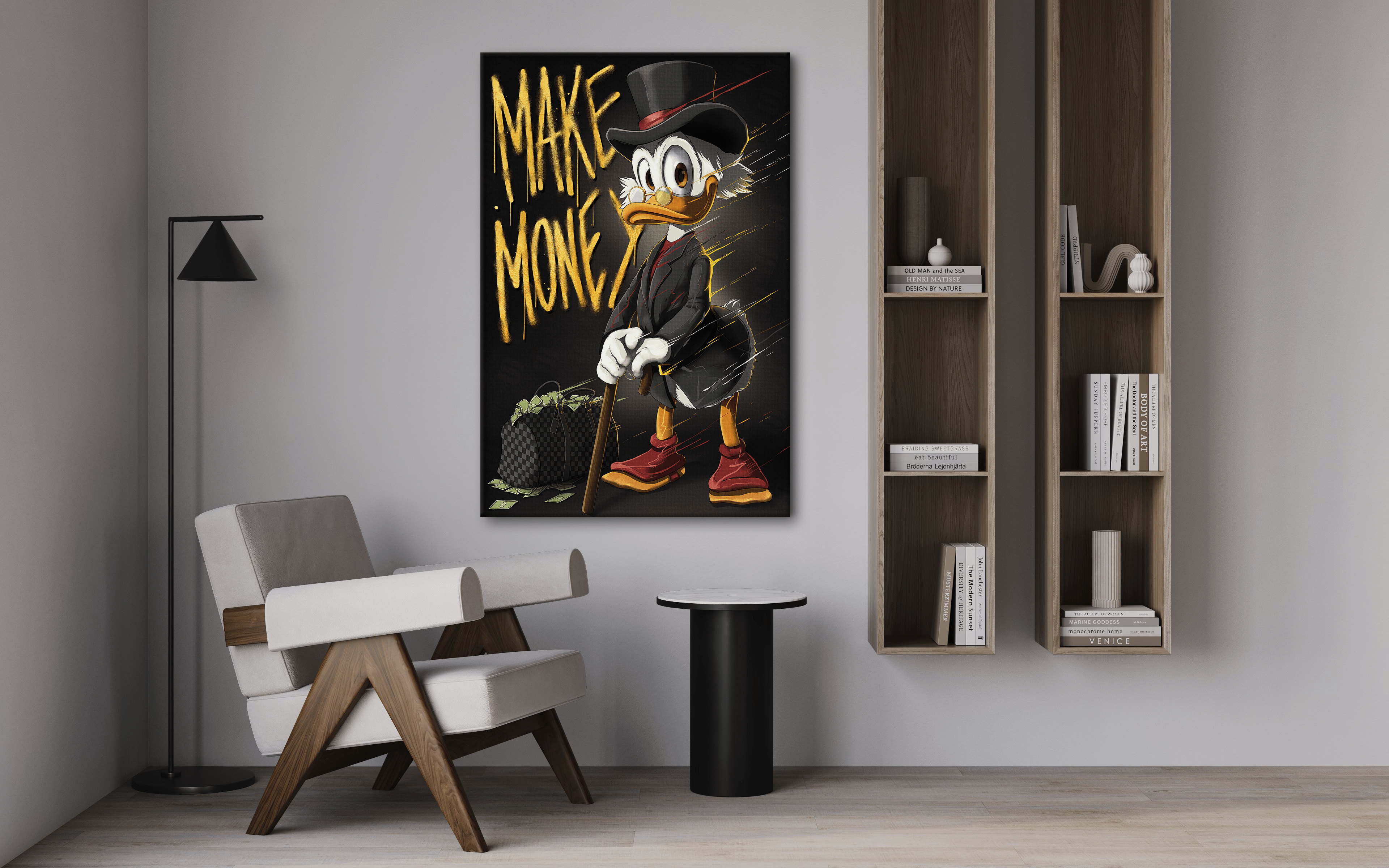 Make Money Dagobert - Leinwandbild Pop Art / Motivation SimpleCanvas Canvas