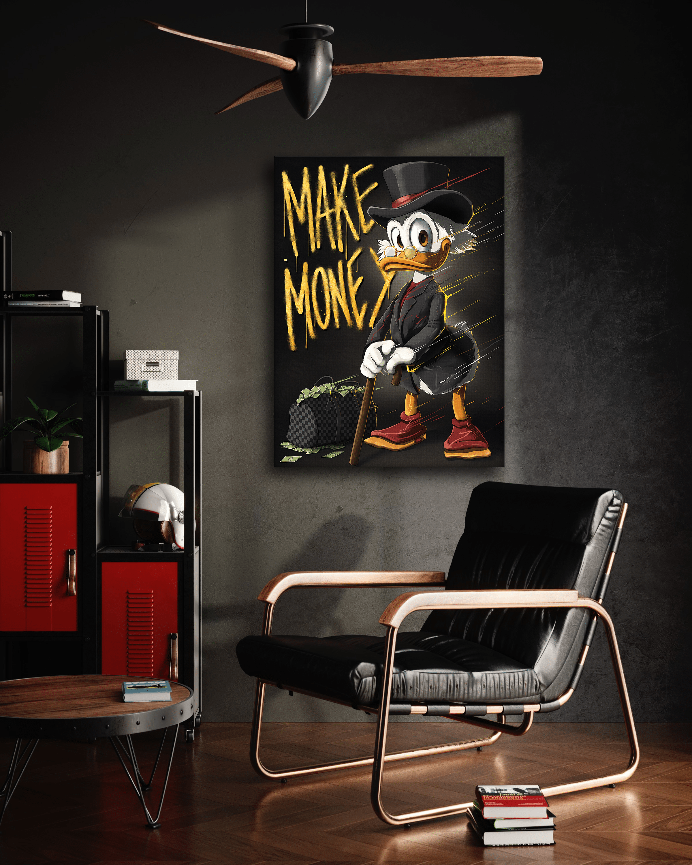 Make Money Dagobert - Leinwandbild Pop Art / Motivation SimpleCanvas Canvas