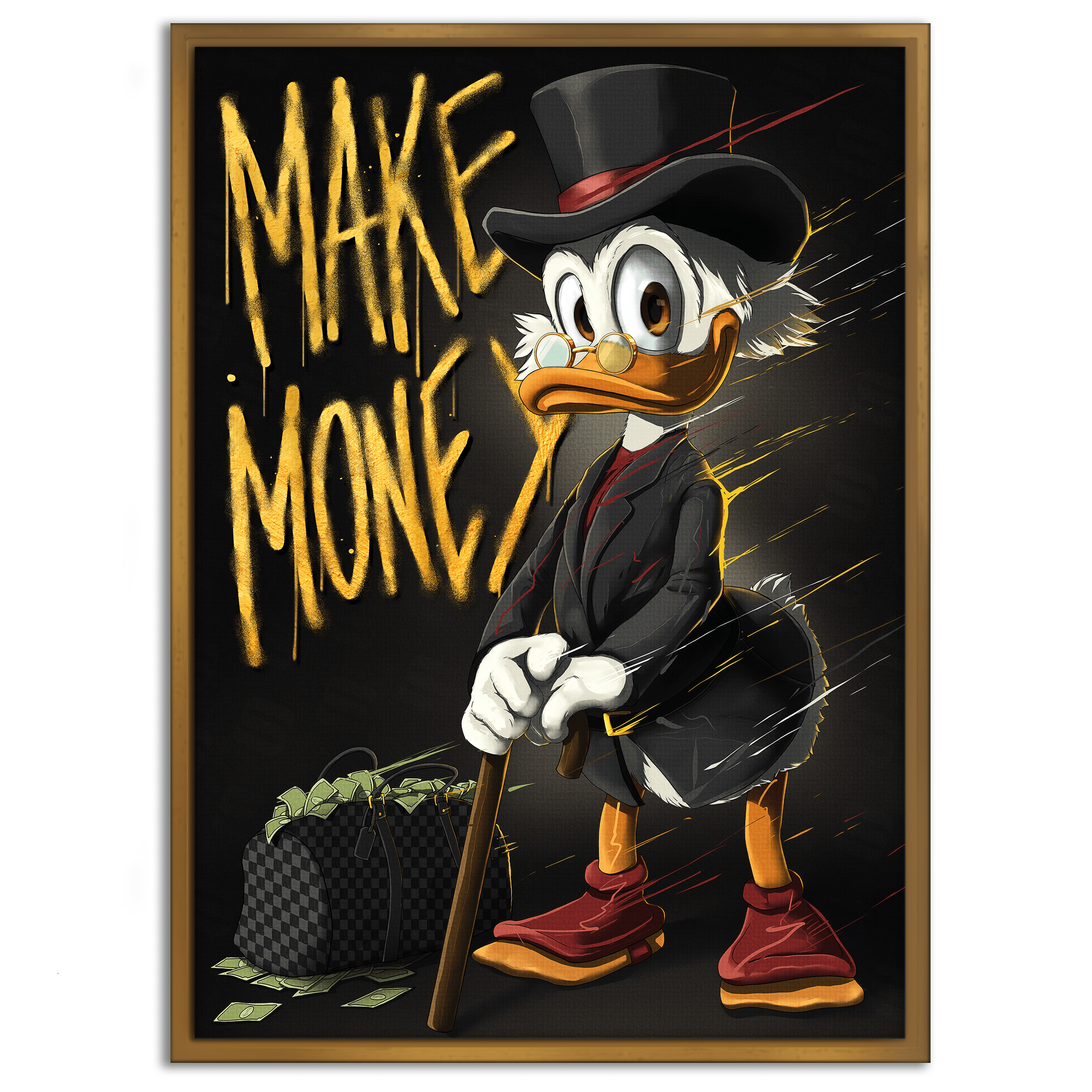 Make Money Dagobert - Leinwandbild Pop Art / Motivation SimpleCanvas Canvas