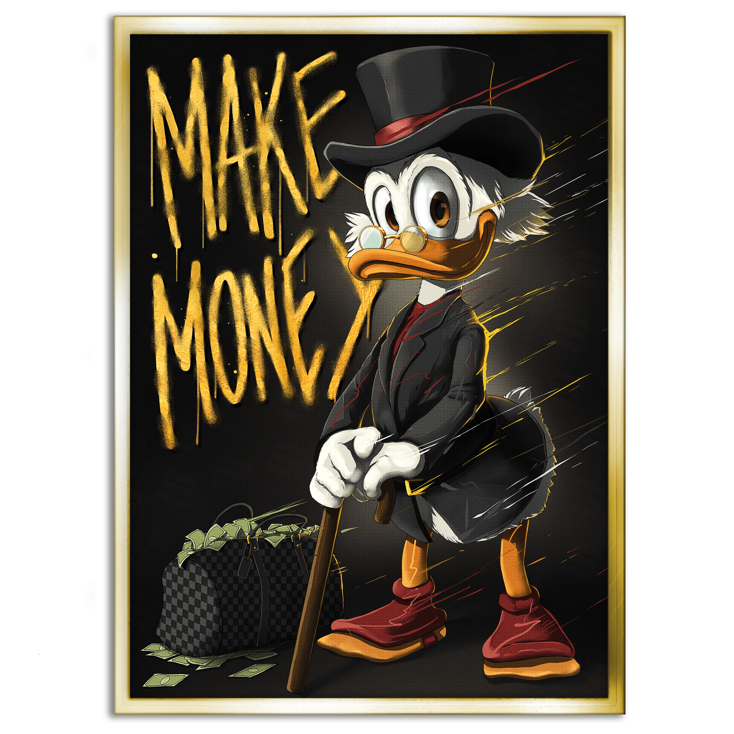 Make Money Dagobert - Leinwandbild Pop Art / Motivation SimpleCanvas Canvas