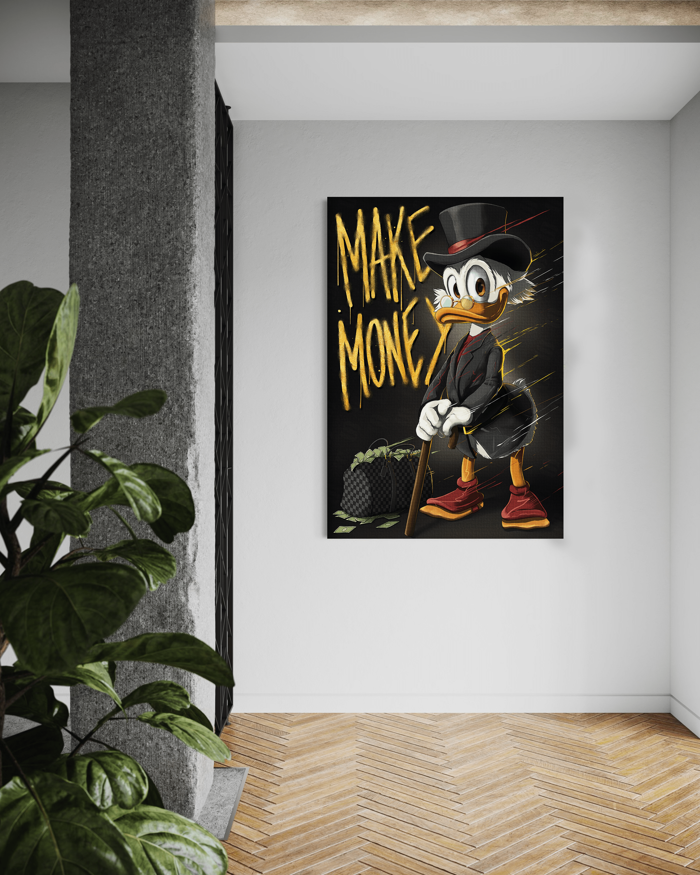 Make Money Dagobert - Leinwandbild Pop Art / Motivation SimpleCanvas Canvas