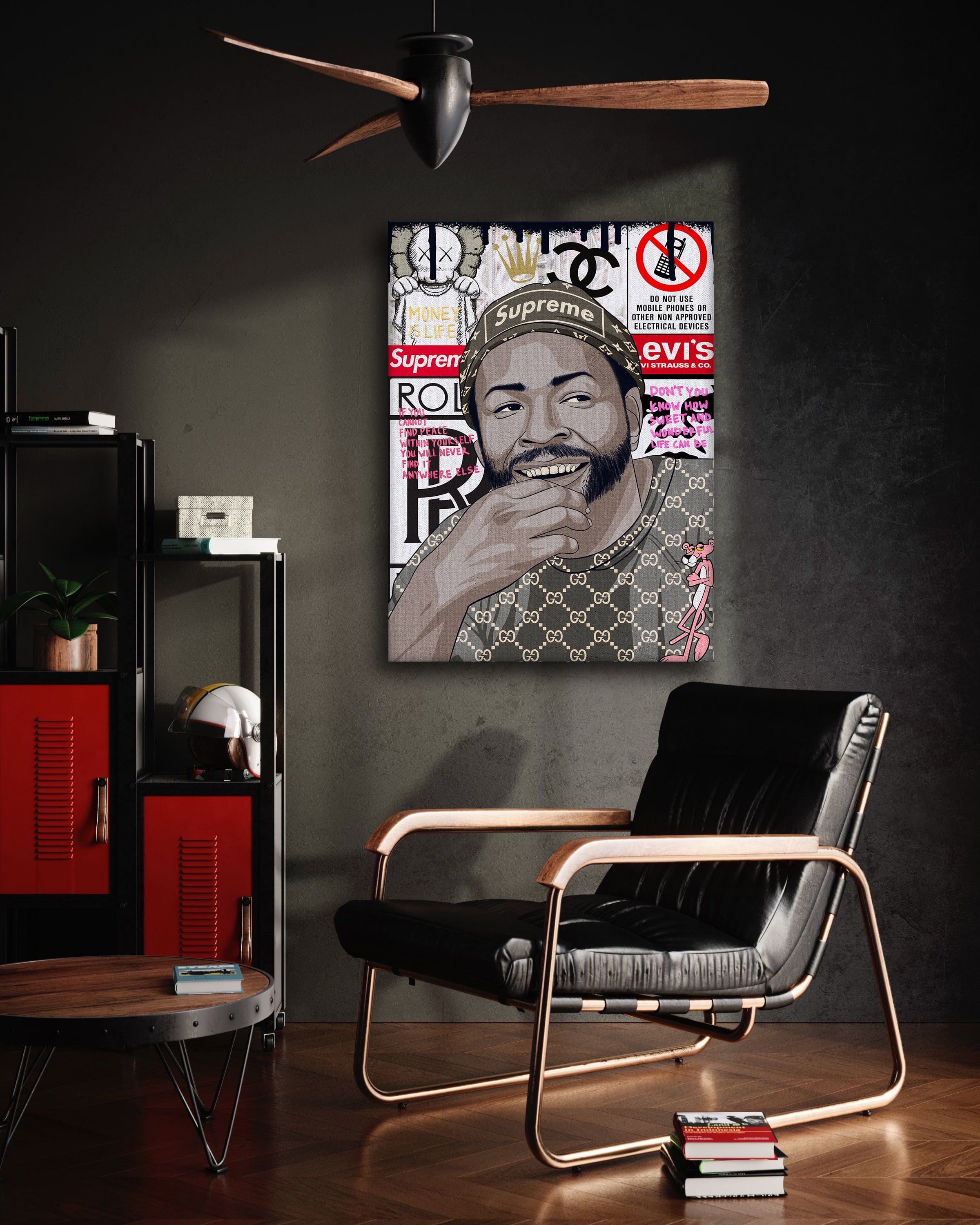 Marvin Gaye - Leinwandbild Pop Art Mildwords Canvas