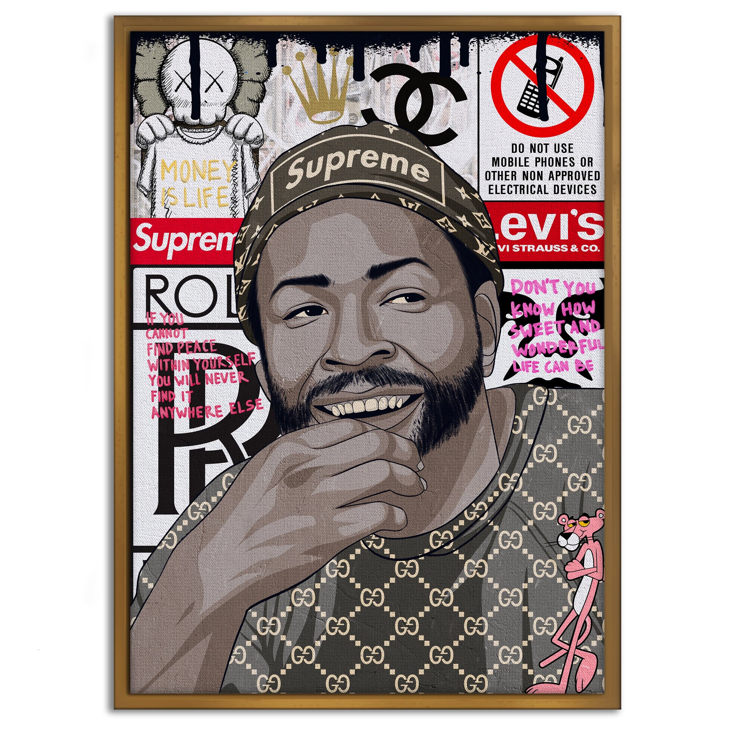 Marvin Gaye - Leinwandbild Pop Art Mildwords Canvas
