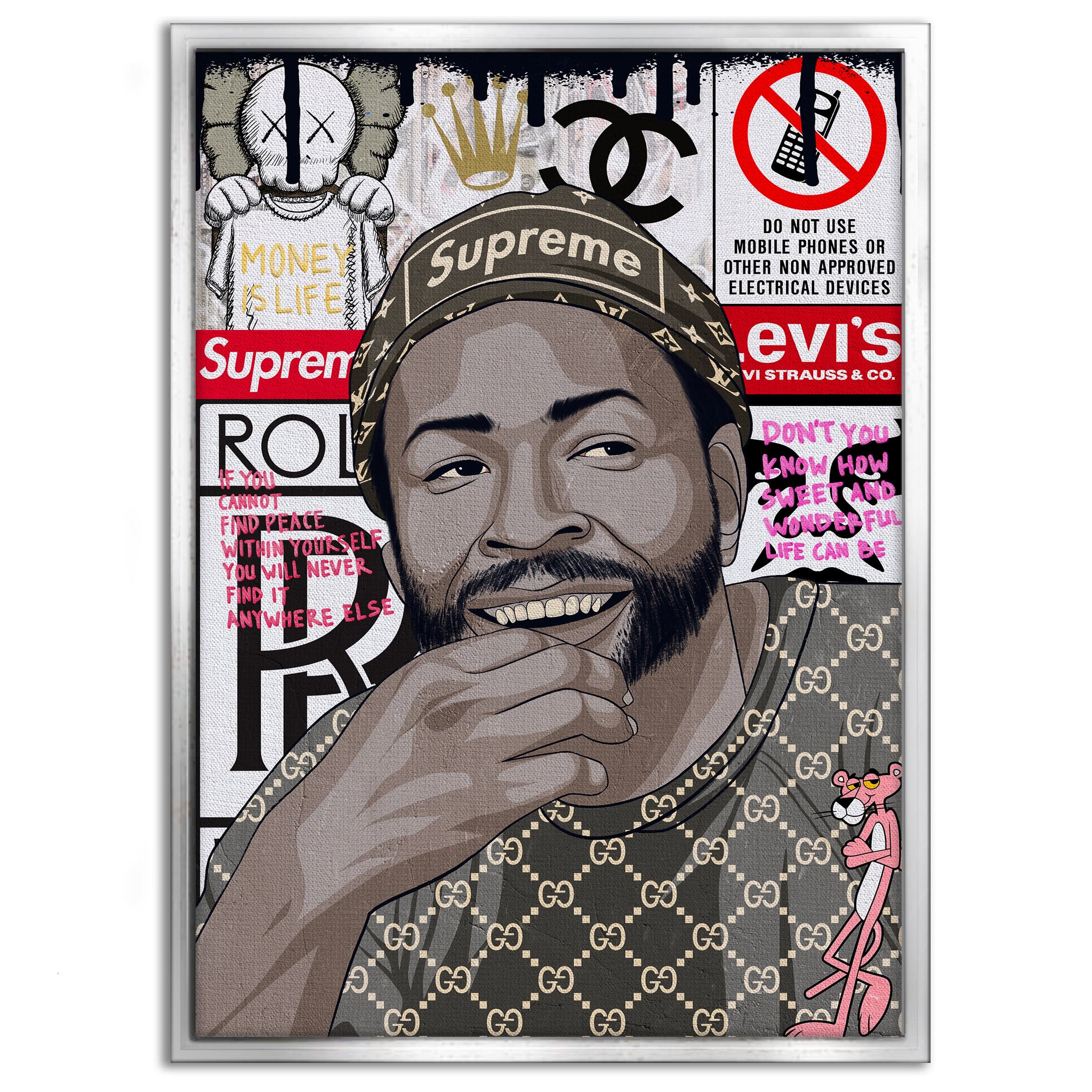 Marvin Gaye - Leinwandbild Pop Art Mildwords Canvas