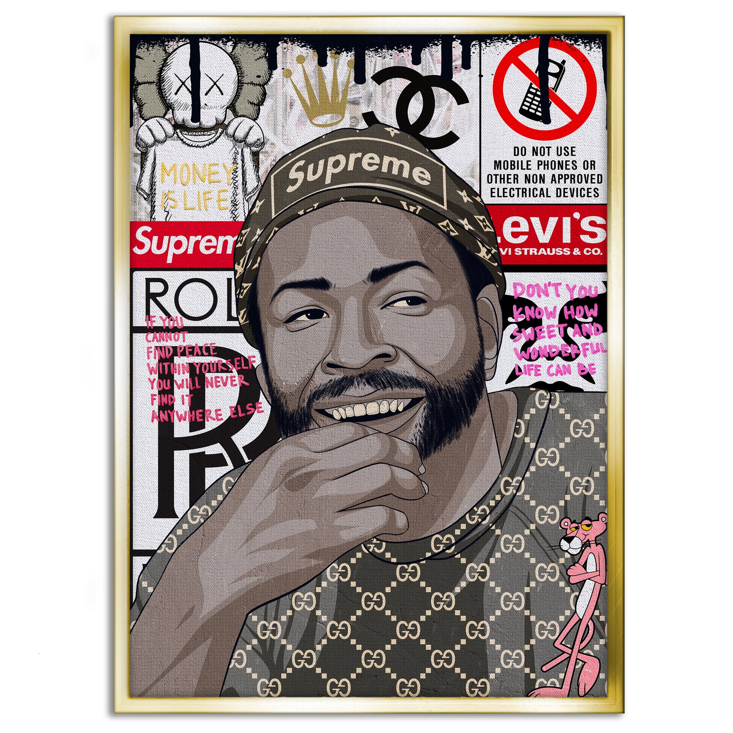 Marvin Gaye - Leinwandbild Pop Art Mildwords Canvas