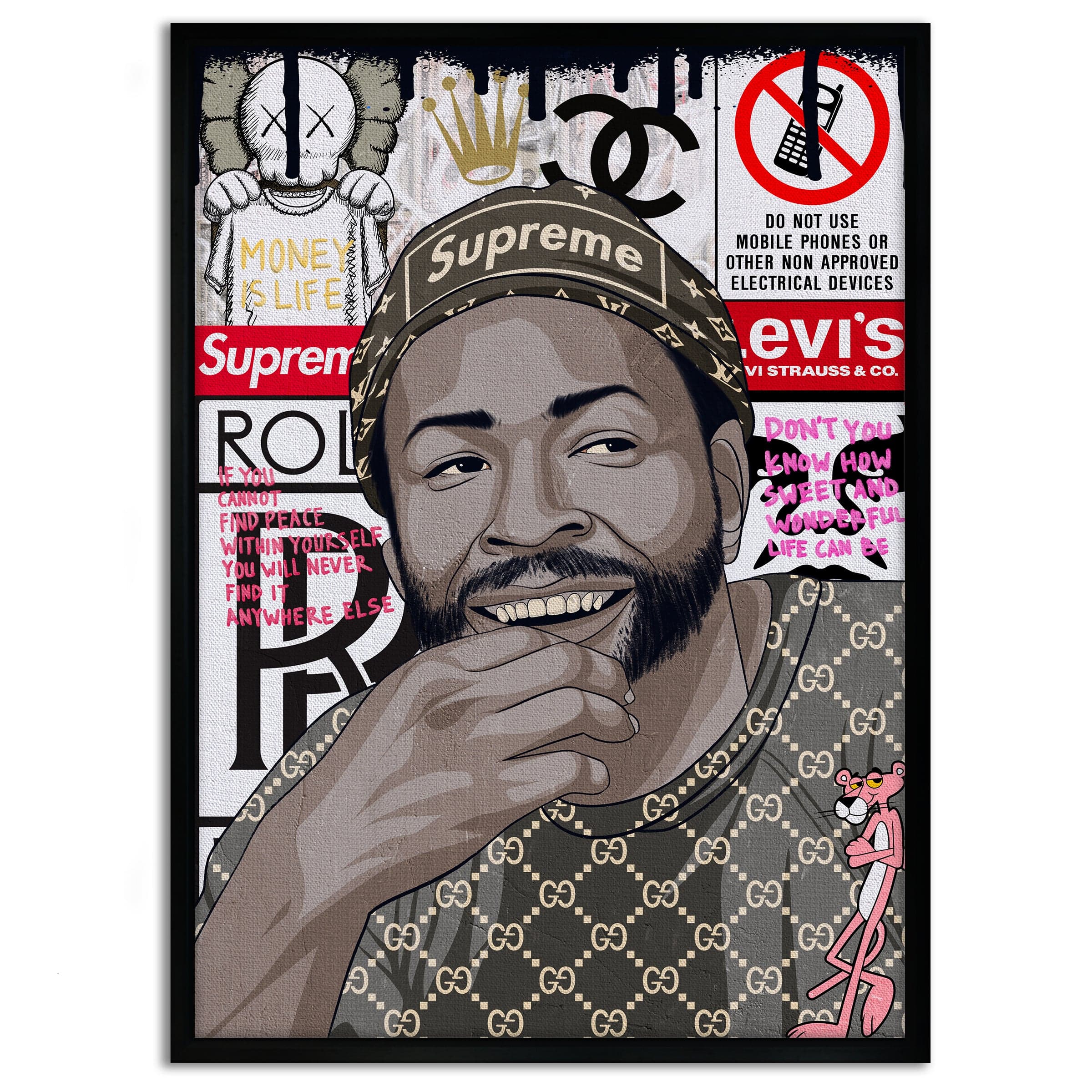 Marvin Gaye - Leinwandbild Pop Art Mildwords Canvas