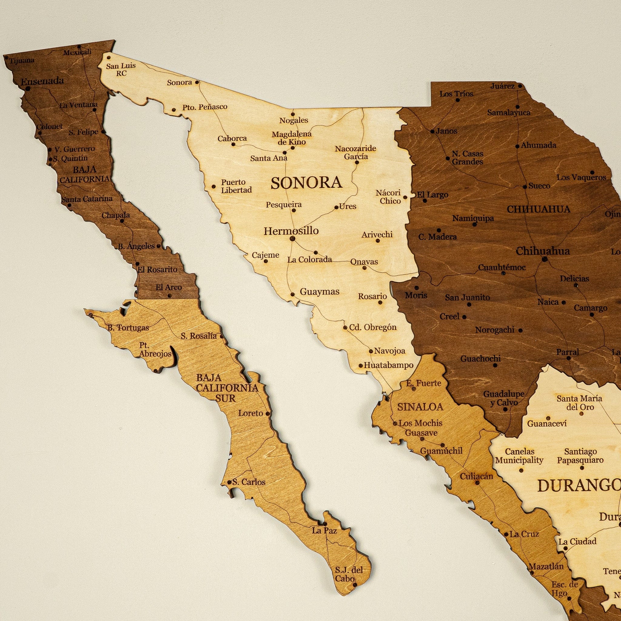 Mexico 3D Holzkarte The5thFlavour 3D Wooden Country Maps