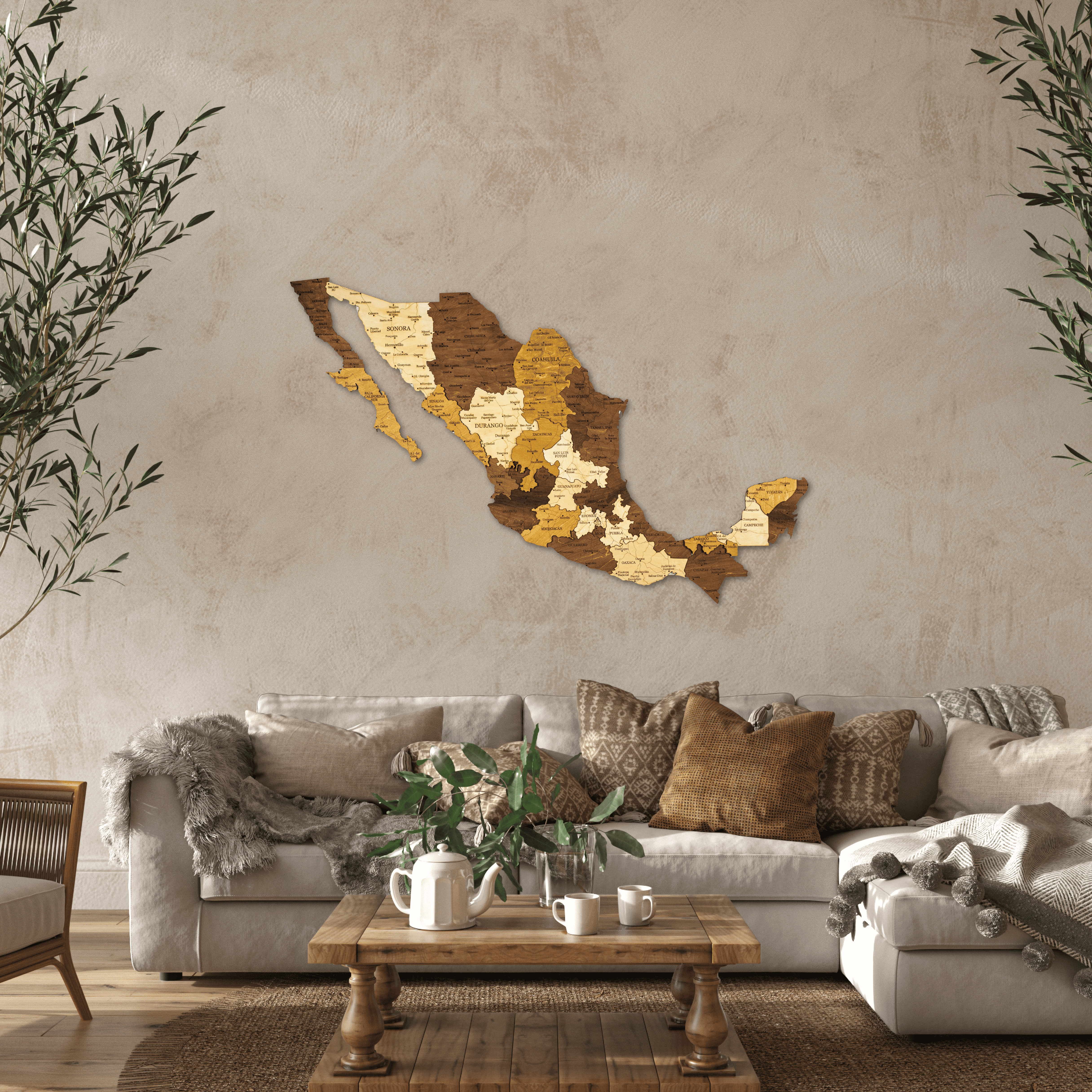 Mexico 3D Holzkarte The5thFlavour 3D Wooden Country Maps