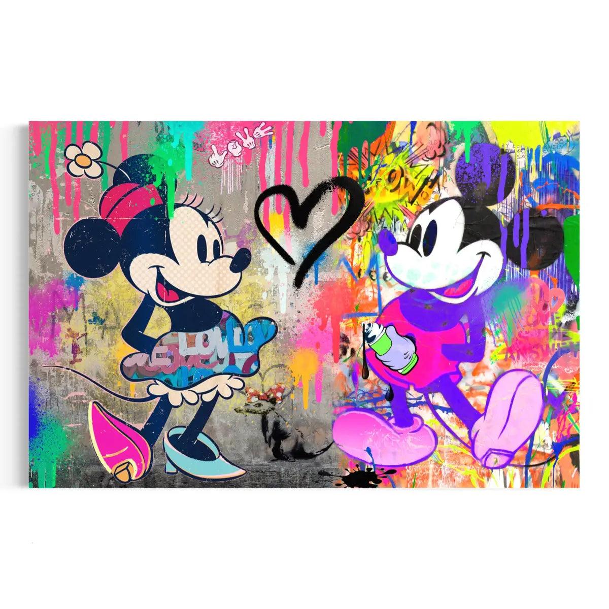 Mickey & Minnie - Leinwandbild Pop Art - - Bambi wall art canvas dagobert duck wall art dagobert pop art disney pop art disney wall art Foto auf Leinwand heroesberlinpopart leinwandbilder mickey mouse pop art mickey mouse wall art mickey und minnie mouse micky maus bilder pop art pop art canvas simpson wall art the dark knight wall art wandbilder