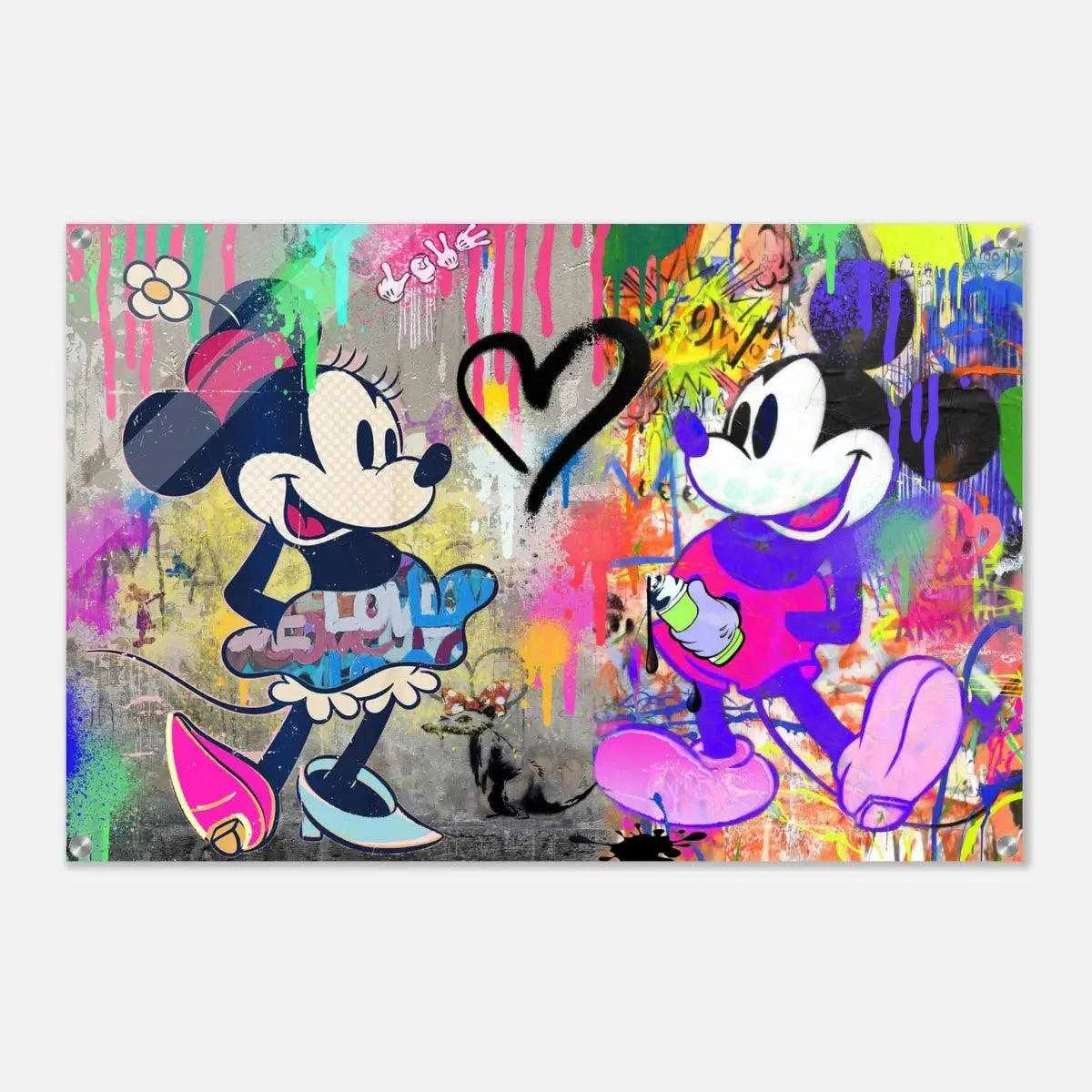 Mickey & Minnie - Leinwandbild Pop Art - - Bambi wall art canvas dagobert duck wall art dagobert pop art disney pop art disney wall art Foto auf Leinwand heroesberlinpopart leinwandbilder mickey mouse pop art mickey mouse wall art mickey und minnie mouse micky maus bilder pop art pop art canvas simpson wall art the dark knight wall art wandbilder