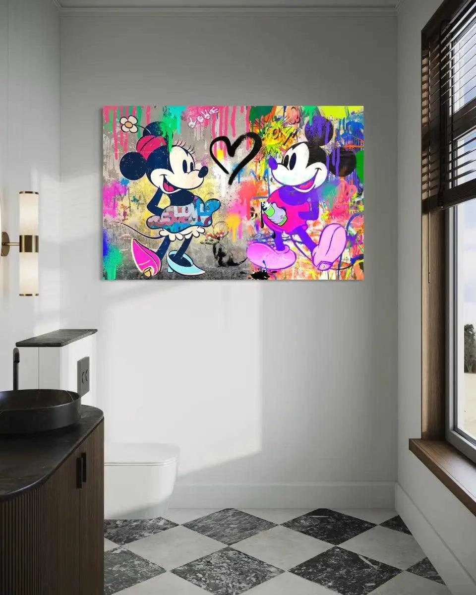 Mickey & Minnie - Leinwandbild Pop Art - - Bambi wall art canvas dagobert duck wall art dagobert pop art disney pop art disney wall art Foto auf Leinwand heroesberlinpopart leinwandbilder mickey mouse pop art mickey mouse wall art mickey und minnie mouse micky maus bilder pop art pop art canvas simpson wall art the dark knight wall art wandbilder