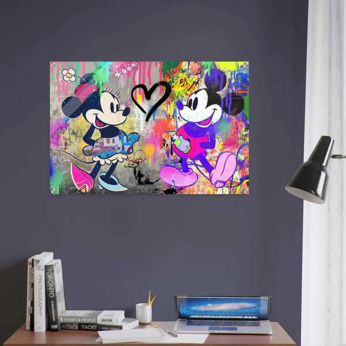 Mickey & Minnie - Leinwandbild Pop Art - - Bambi wall art canvas dagobert duck wall art dagobert pop art disney pop art disney wall art Foto auf Leinwand heroesberlinpopart leinwandbilder mickey mouse pop art mickey mouse wall art mickey und minnie mouse micky maus bilder pop art pop art canvas simpson wall art the dark knight wall art wandbilder