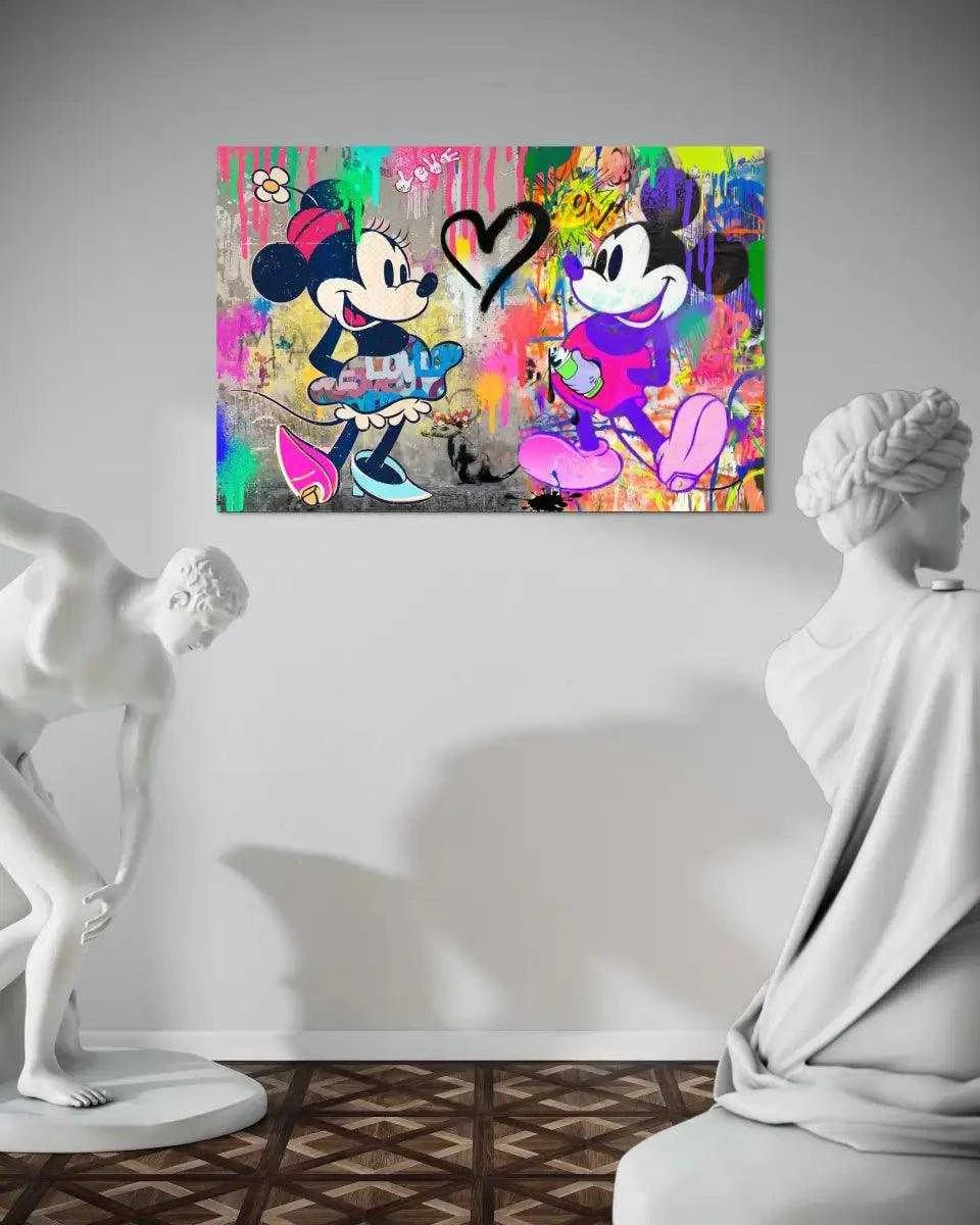 Mickey & Minnie - Leinwandbild Pop Art - - Bambi wall art canvas dagobert duck wall art dagobert pop art disney pop art disney wall art Foto auf Leinwand heroesberlinpopart leinwandbilder mickey mouse pop art mickey mouse wall art mickey und minnie mouse micky maus bilder pop art pop art canvas simpson wall art the dark knight wall art wandbilder