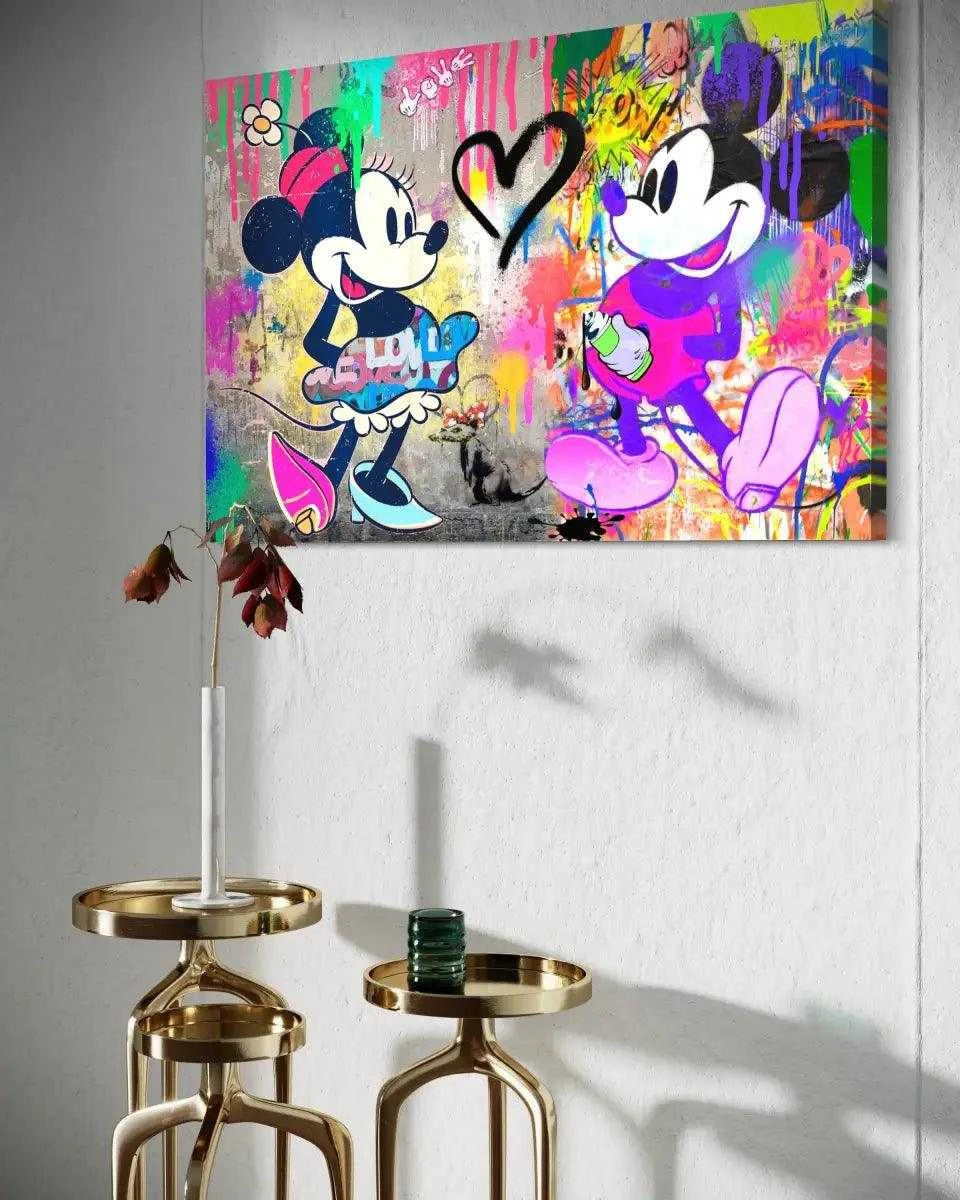 Mickey & Minnie - Leinwandbild Pop Art - - Bambi wall art canvas dagobert duck wall art dagobert pop art disney pop art disney wall art Foto auf Leinwand heroesberlinpopart leinwandbilder mickey mouse pop art mickey mouse wall art mickey und minnie mouse micky maus bilder pop art pop art canvas simpson wall art the dark knight wall art wandbilder