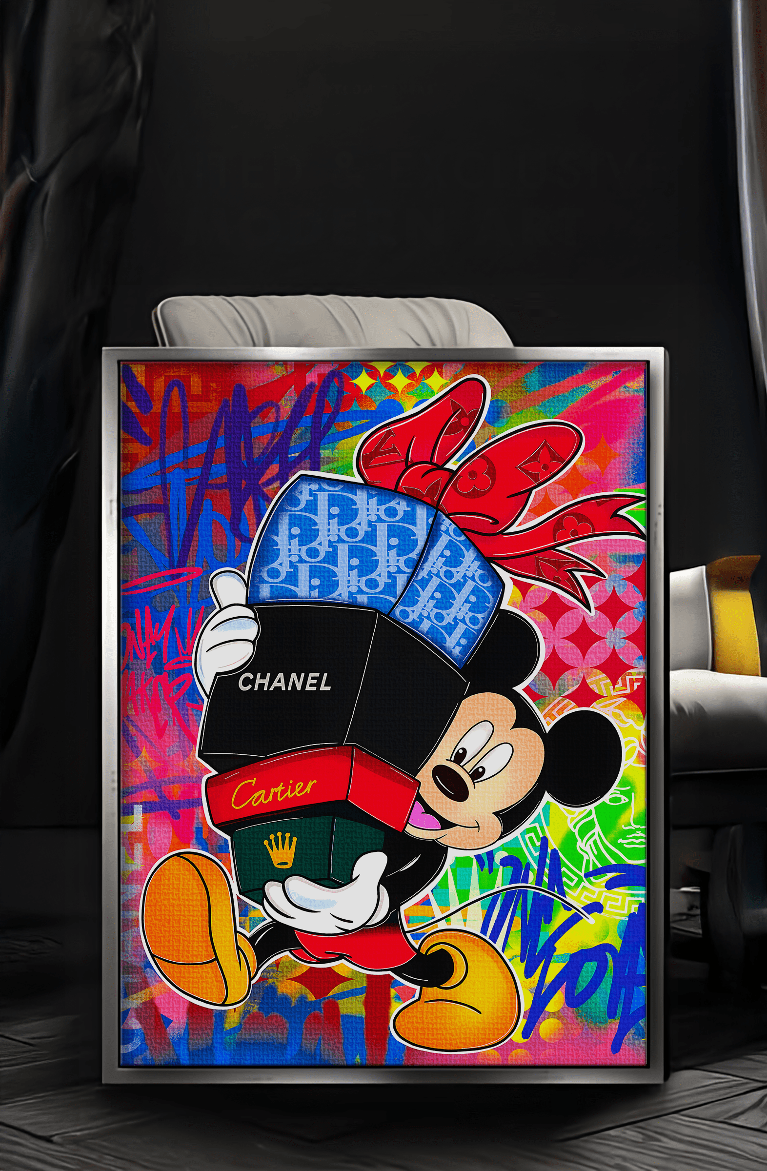 Mickey loves Gifts - Leinwandbild Pop Art SimpleCanvas Canvas