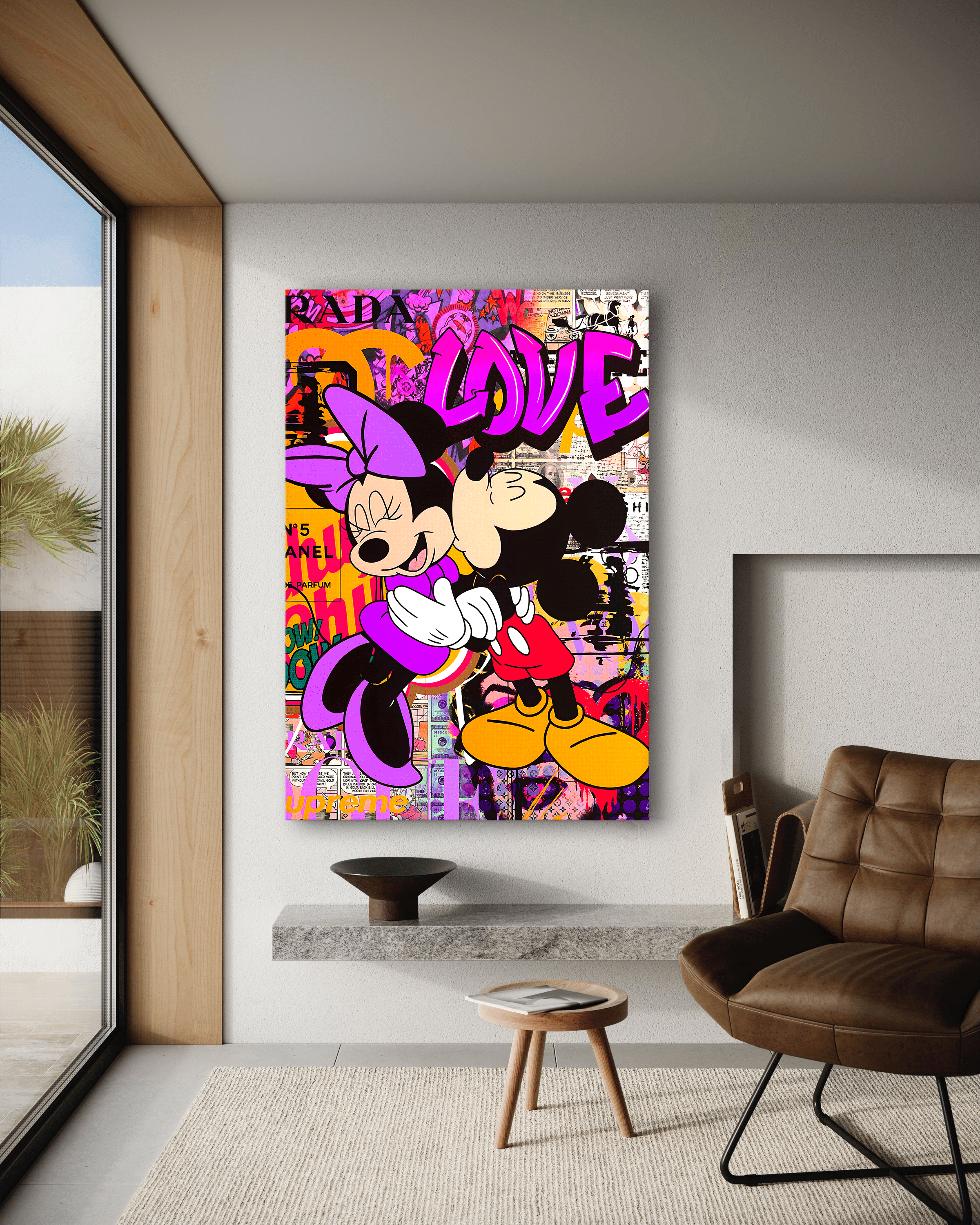 Mickey & Minnie LOVE - Leinwandbild Pop Art SimpleCanvas Canvas